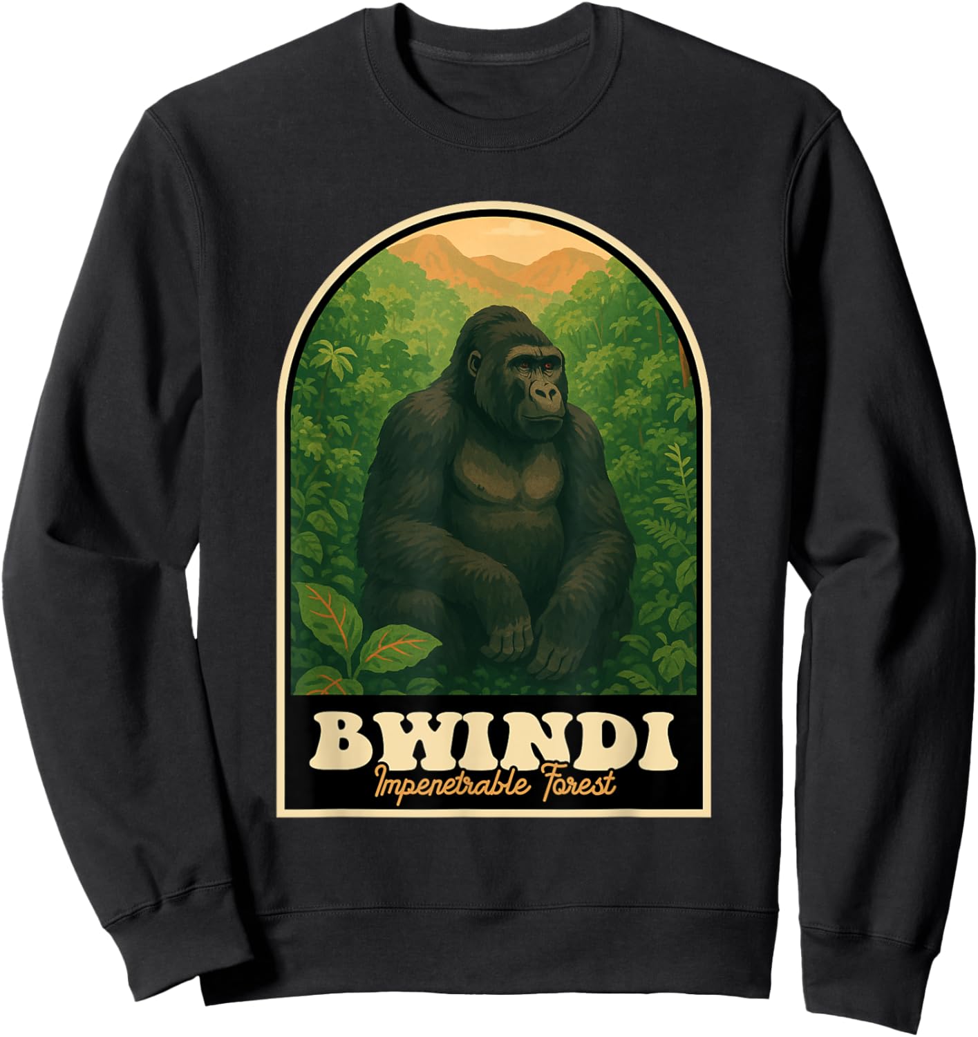 Bwindi Gorille forestier impénétrable Ouganda Sweatshirt - Sweatshirt | Black