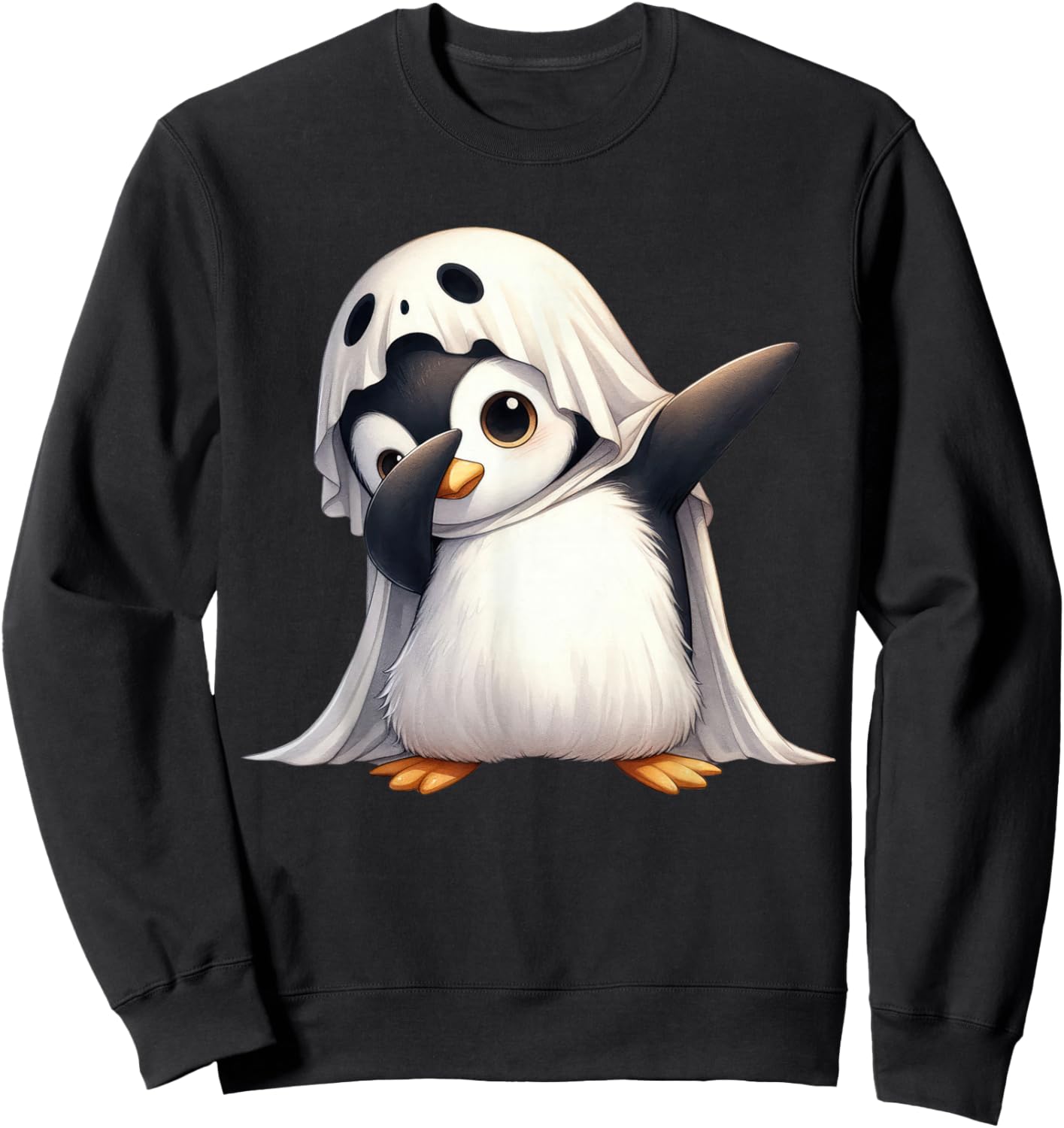 Funny Ghost Penguin Halloween Animals Penguin Lover Spooky Sweatshirt - Sweatshirt | Black