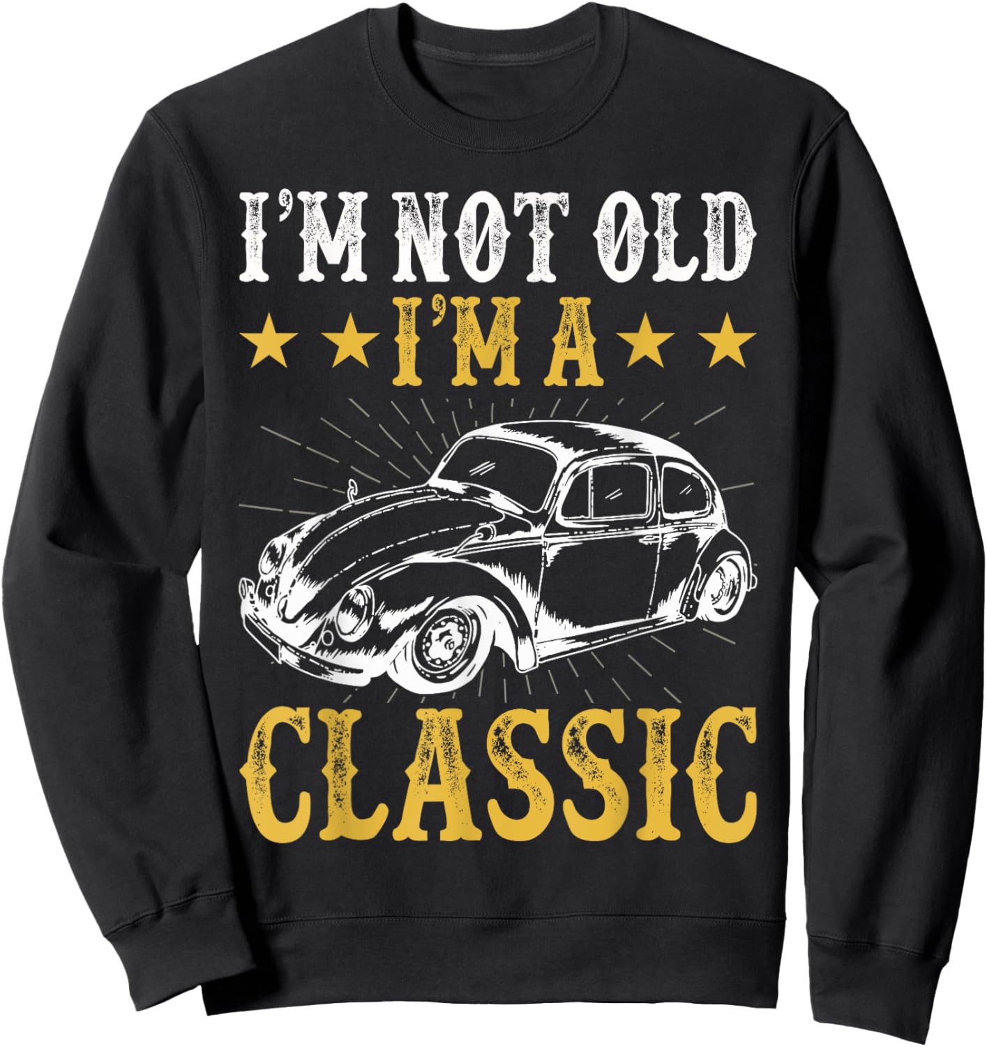 Retro Vintage Bug Classic Car Enthusiast graphics Sweatshirt - Sweatshirt | Black