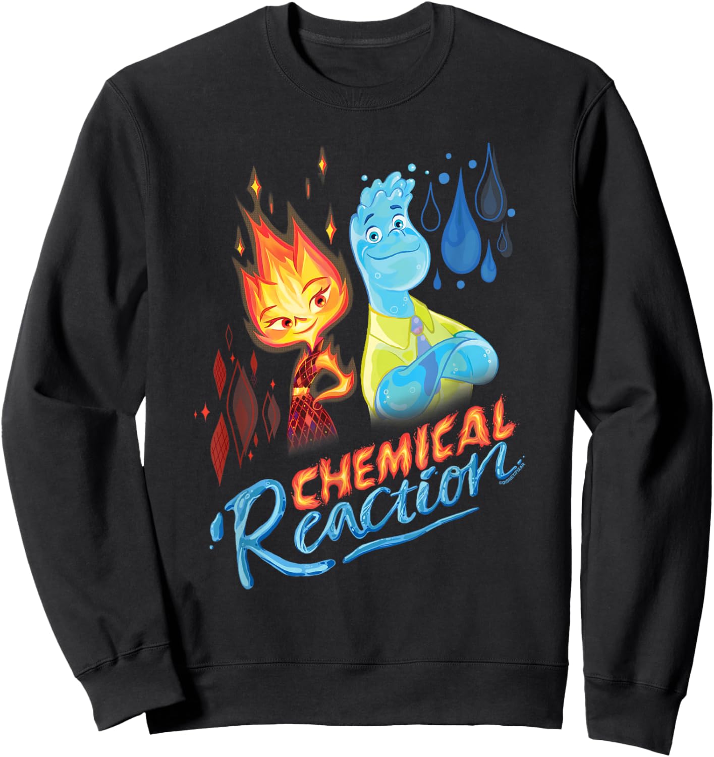 Disney and Pixar’s Elemental Chemical Reaction Ember & Wade Sweatshirt - Sweatshirt | Black