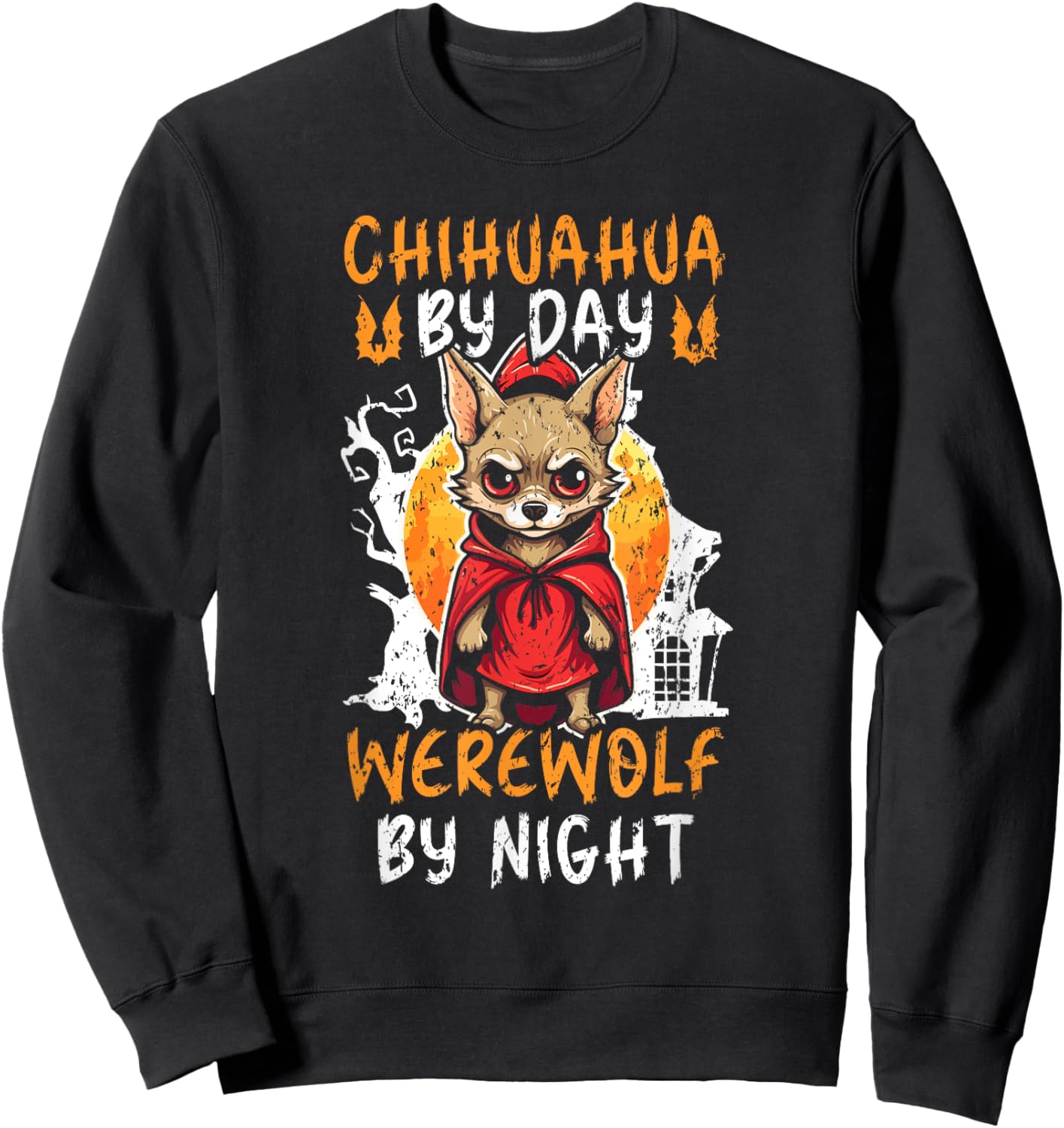 Chihuahua Halloween Puppy Trick Or Treat Spooky Dog Lover Sweatshirt - Sweatshirt | Black