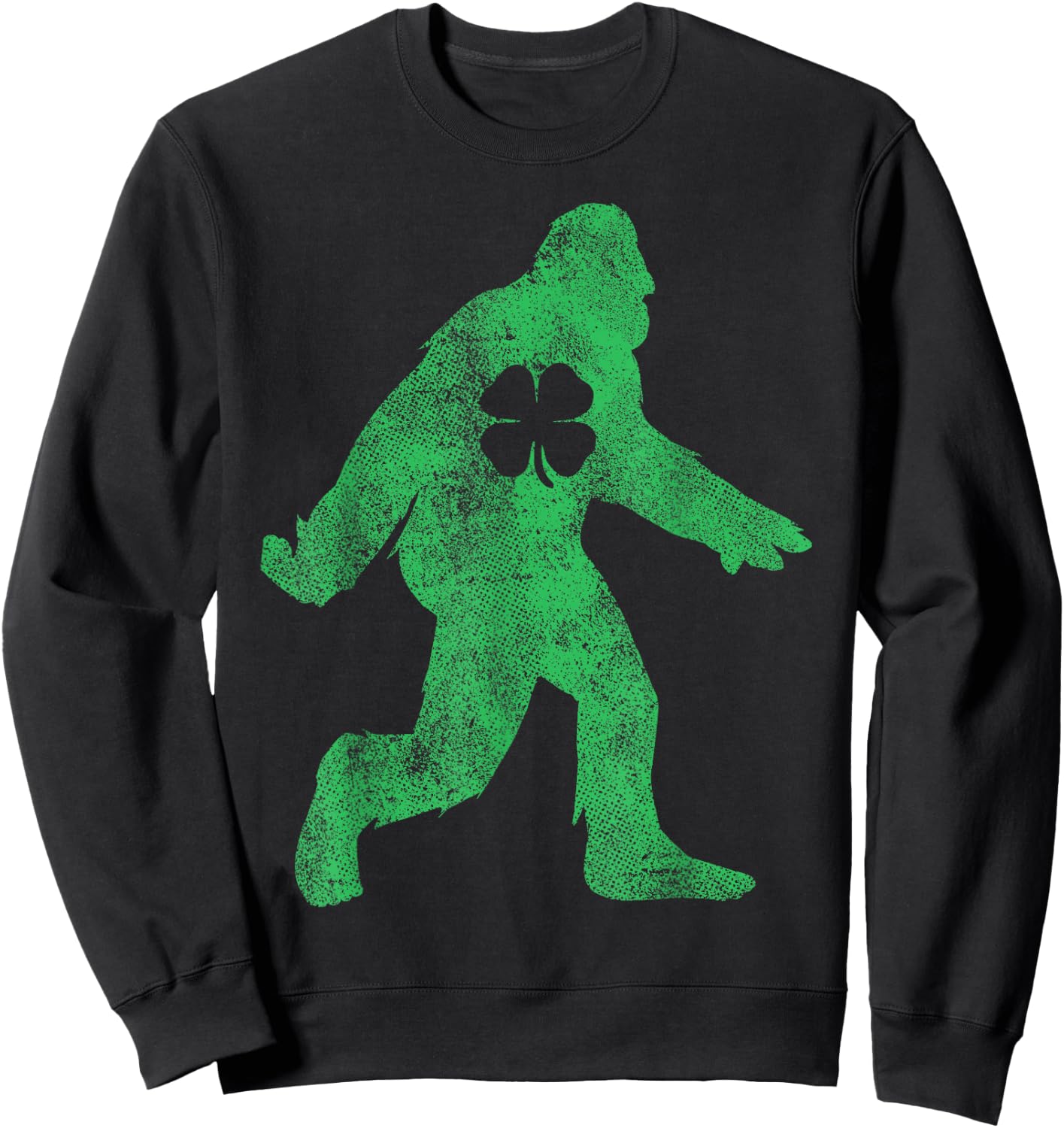 St Patricks Day Bigfoot Irish Sasqautch Saint Paddy's Gift Sweatshirt - Sweatshirt | Black