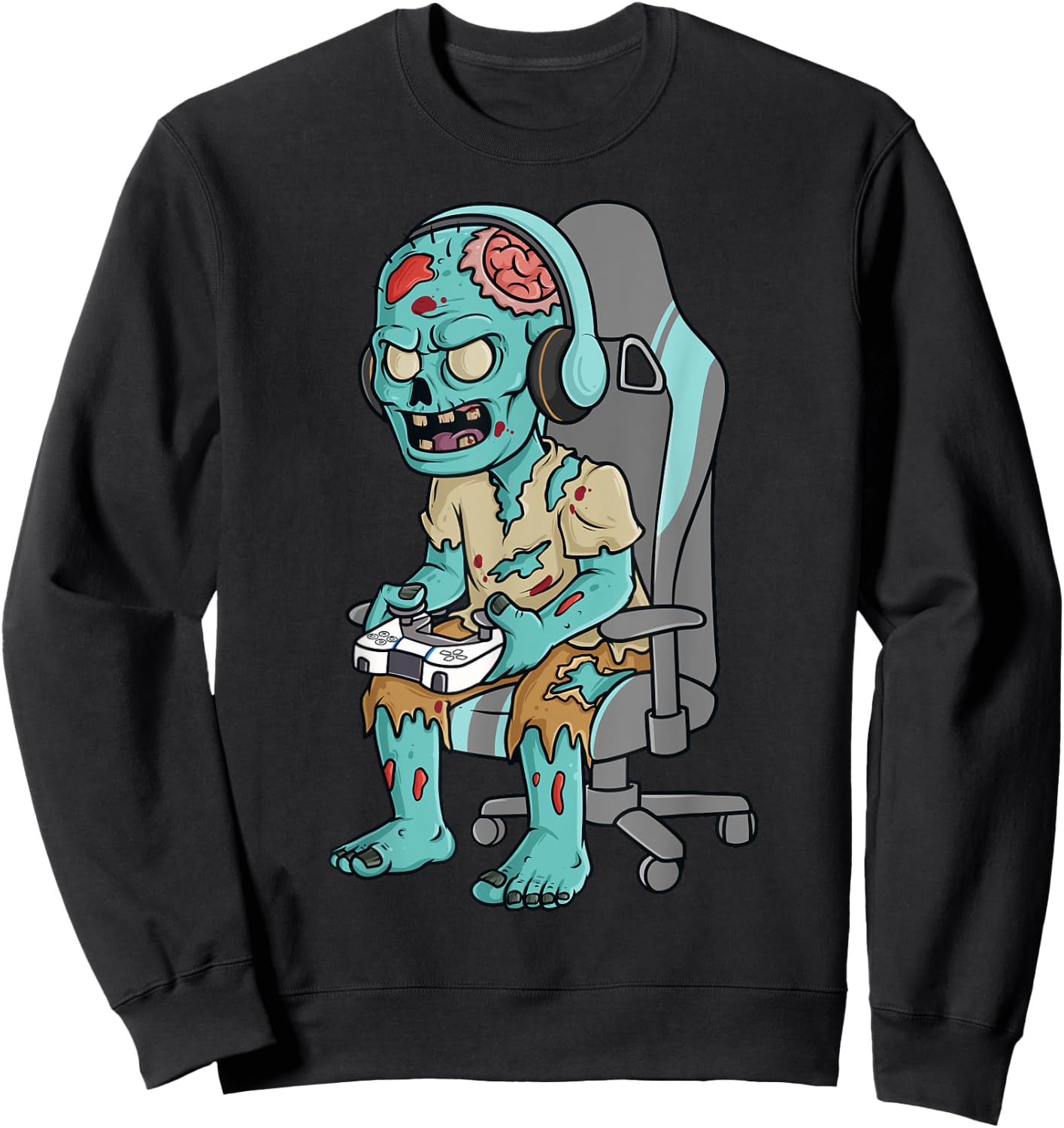 Gamer Halloween Zombie Scary Gaming Boys Kids Teen Sweatshirt - Sweatshirt | Black