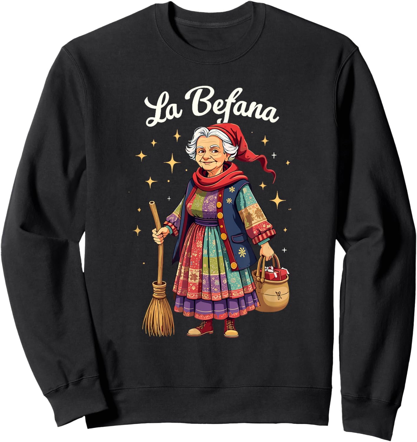 La Befana Christmas Witch Italian Xmas Sweatshirt - Sweatshirt | Black