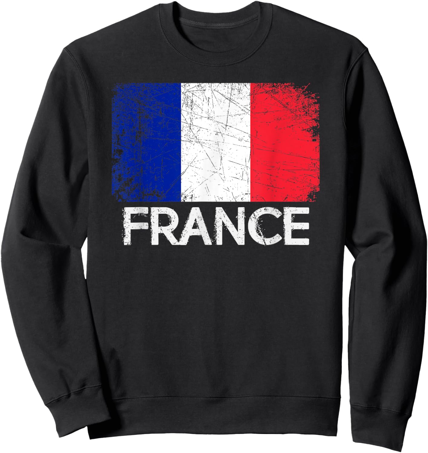 French Flag | Vintage Made In France Gift Sweatshirt - Sweatshirt | Black