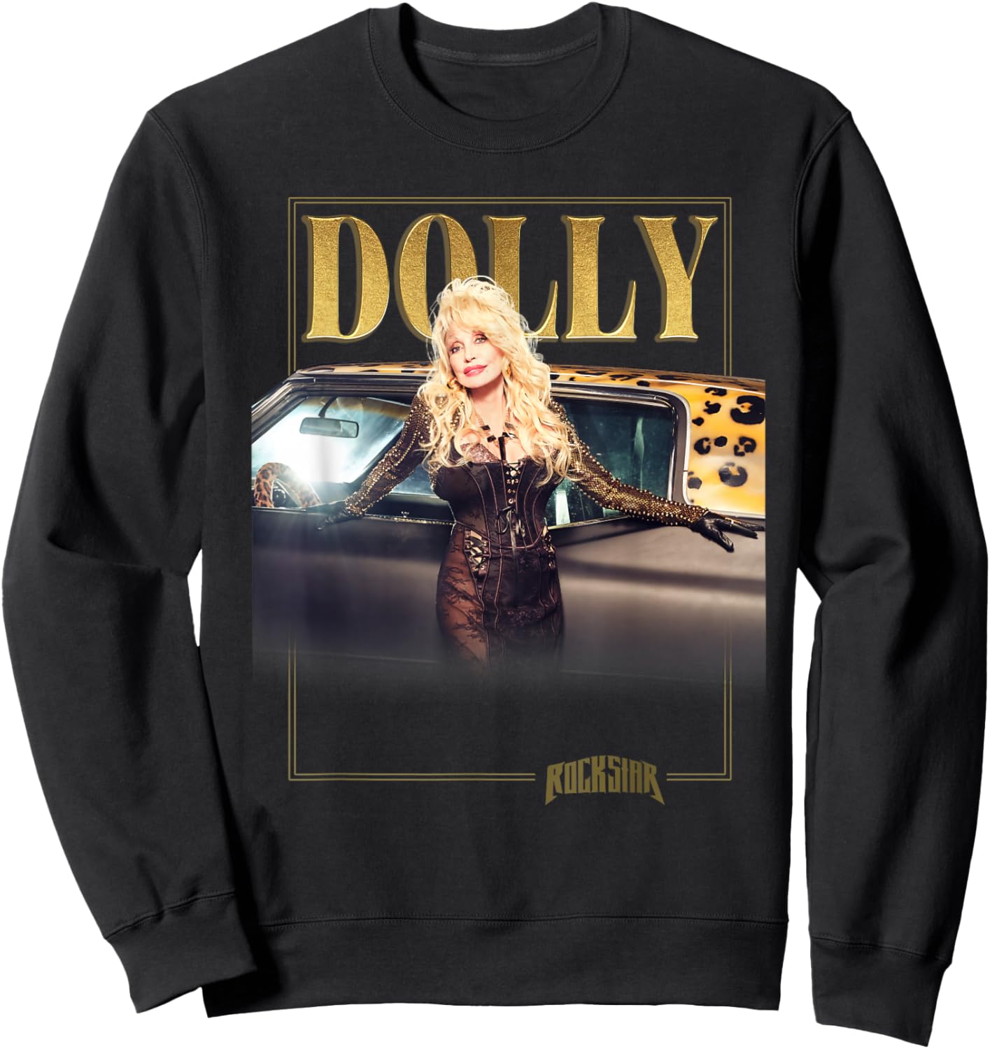Dolly Parton Rockstar Gold Sweatshirt - Sweatshirt | Black