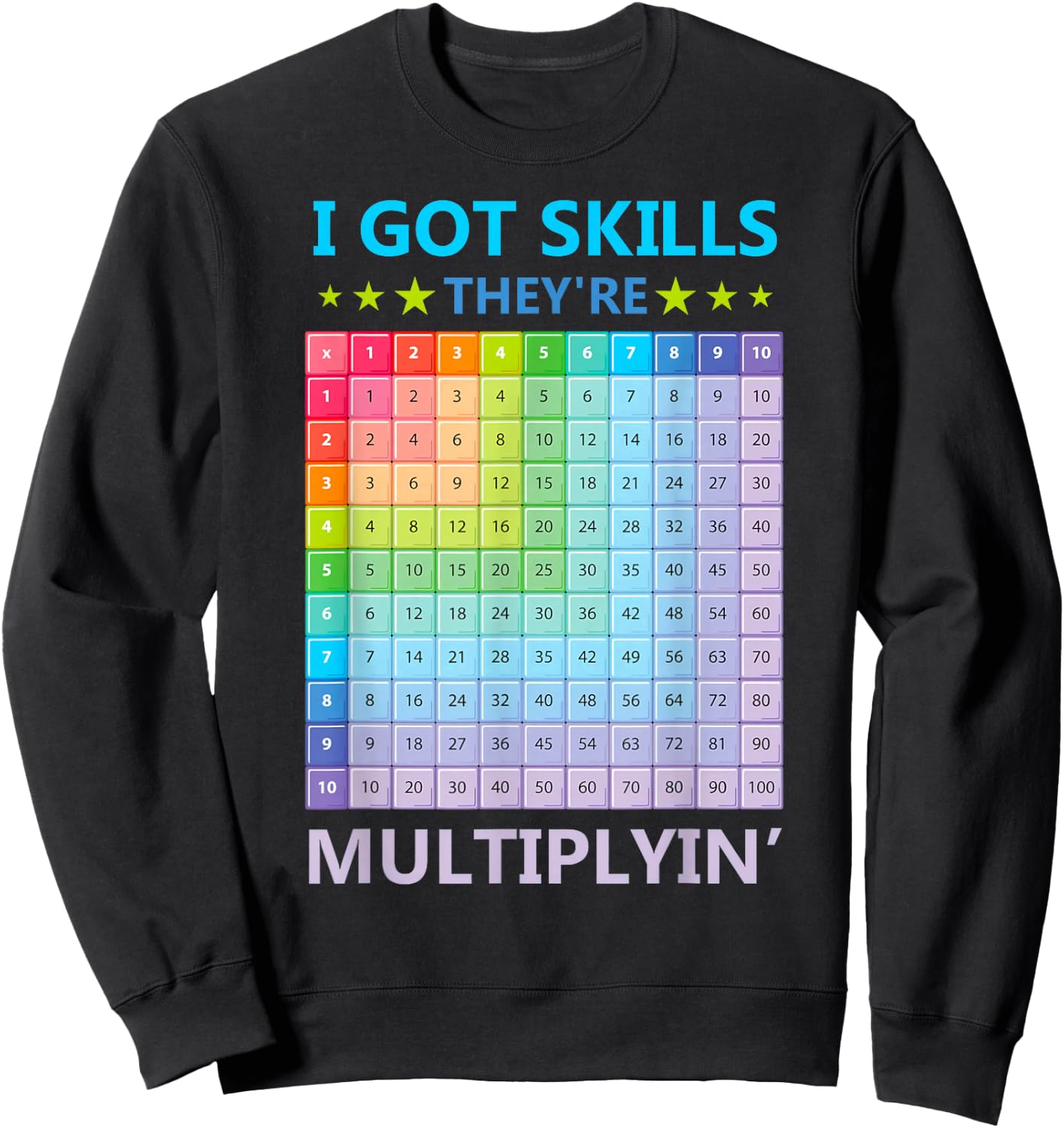 I Got Skills They're Multiplying Funny Math Teacher Students Sweatshirt - Sweatshirt | Black