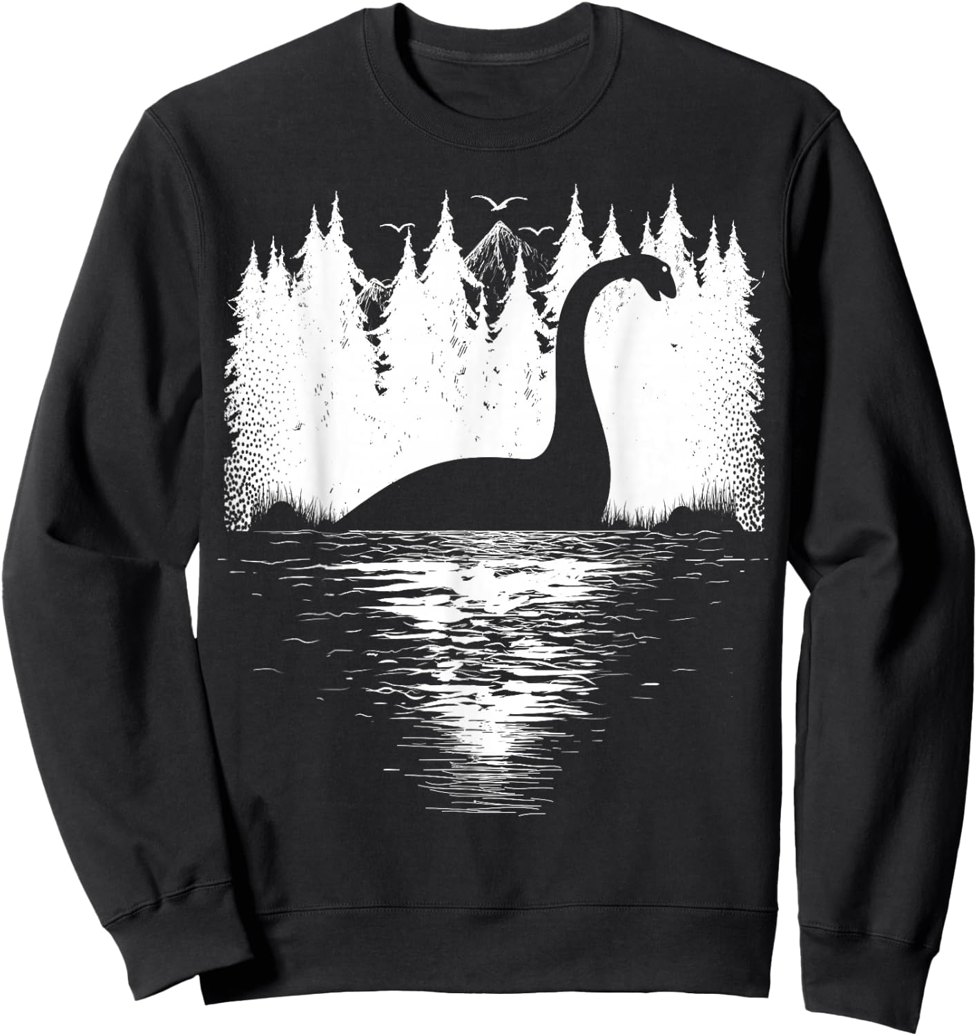 Loch Ness Monster Kids Youth Women | Scotland Cryptid Nessie Sweatshirt - Sweatshirt | Black