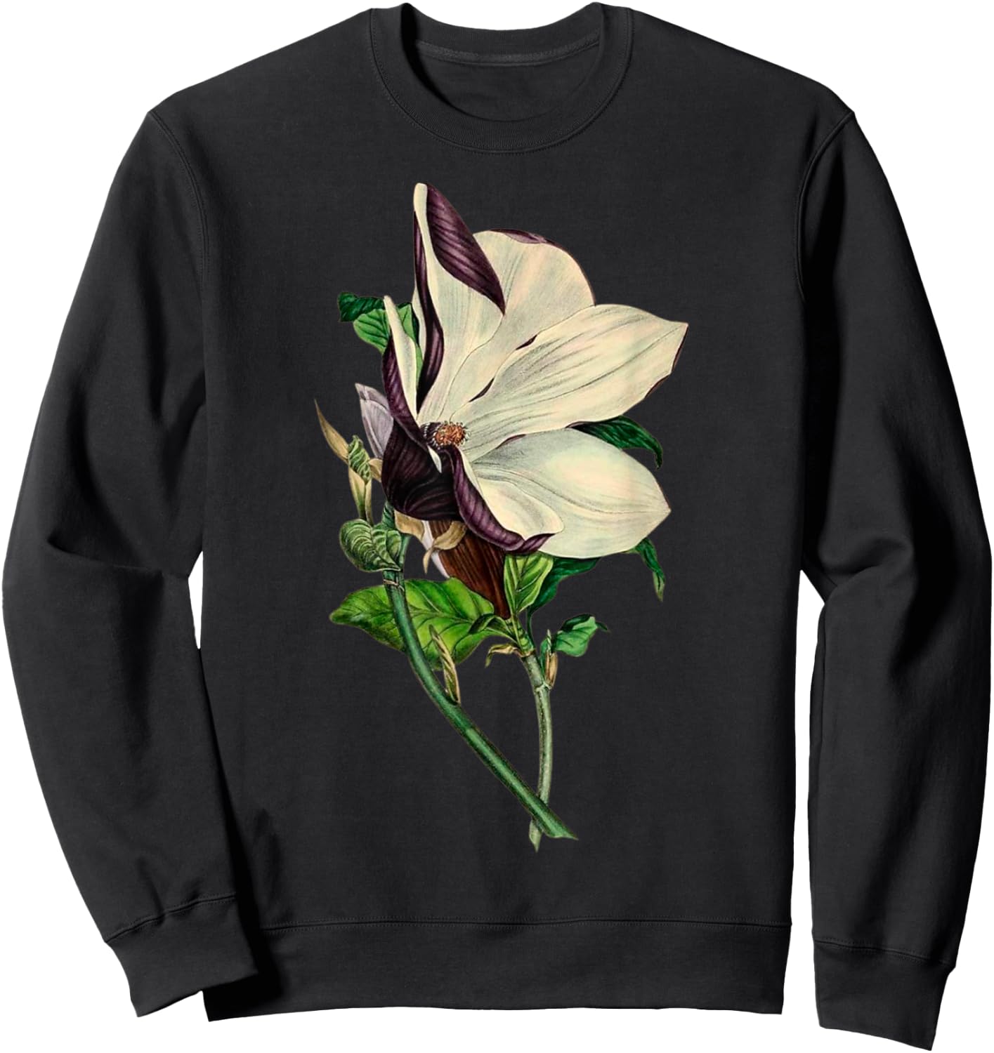 Elegant Orchid Flower Antique Plants Botanical Vintage Gift Sweatshirt - Sweatshirt | Black