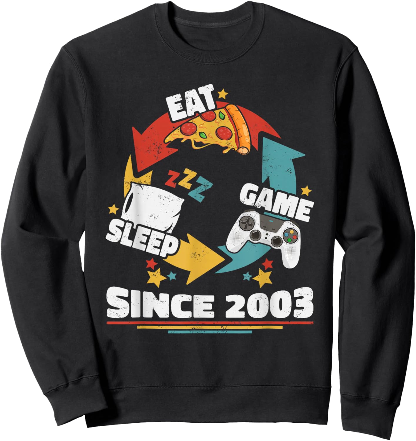 2003 Born 23rd Birthday Men Women Vintage 2003 Gamer Sweatshirt - Sweatshirt | Black