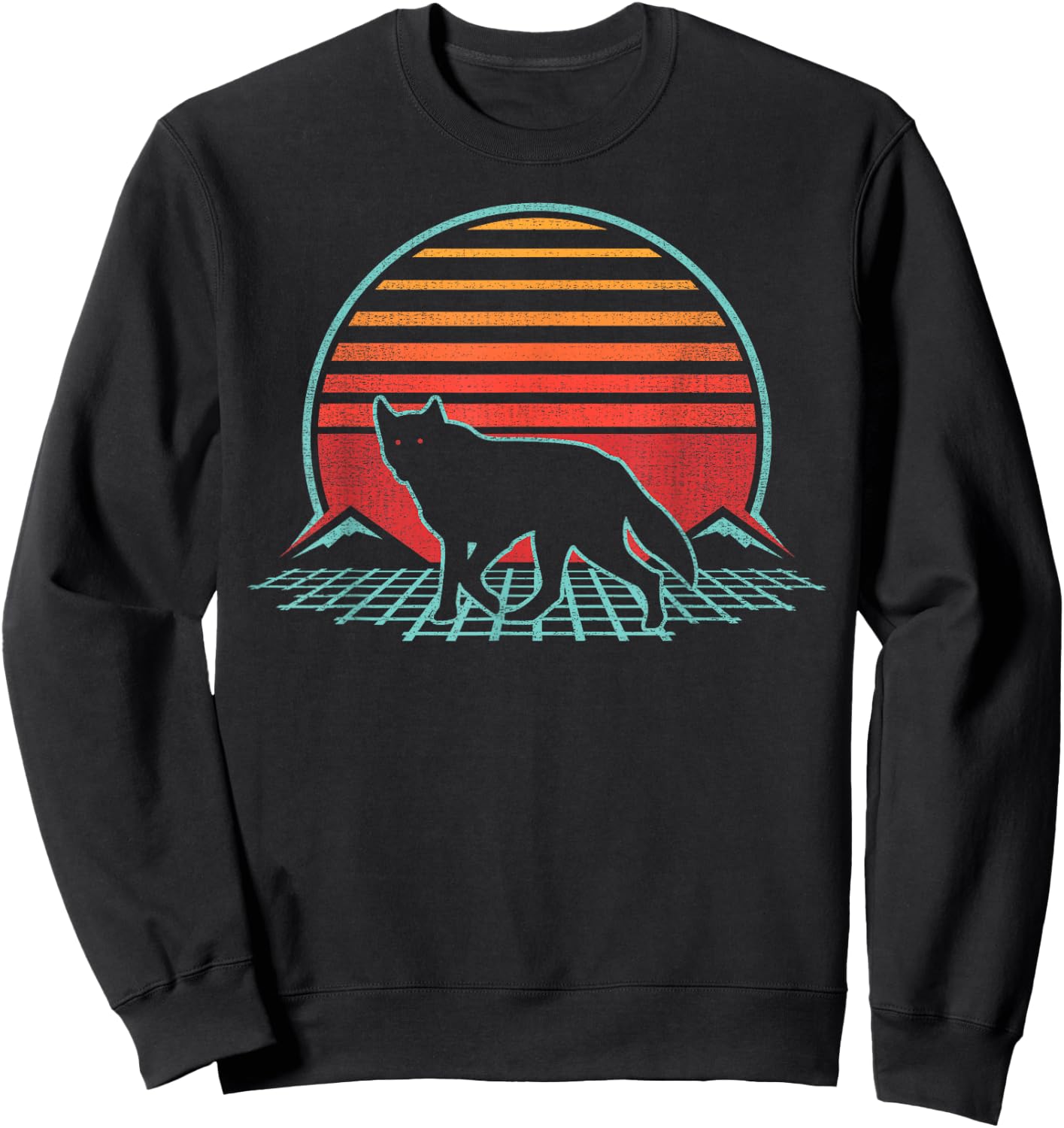 Coyote Lover Animal Retro Vintage 80s Style Sweatshirt - Sweatshirt | Black