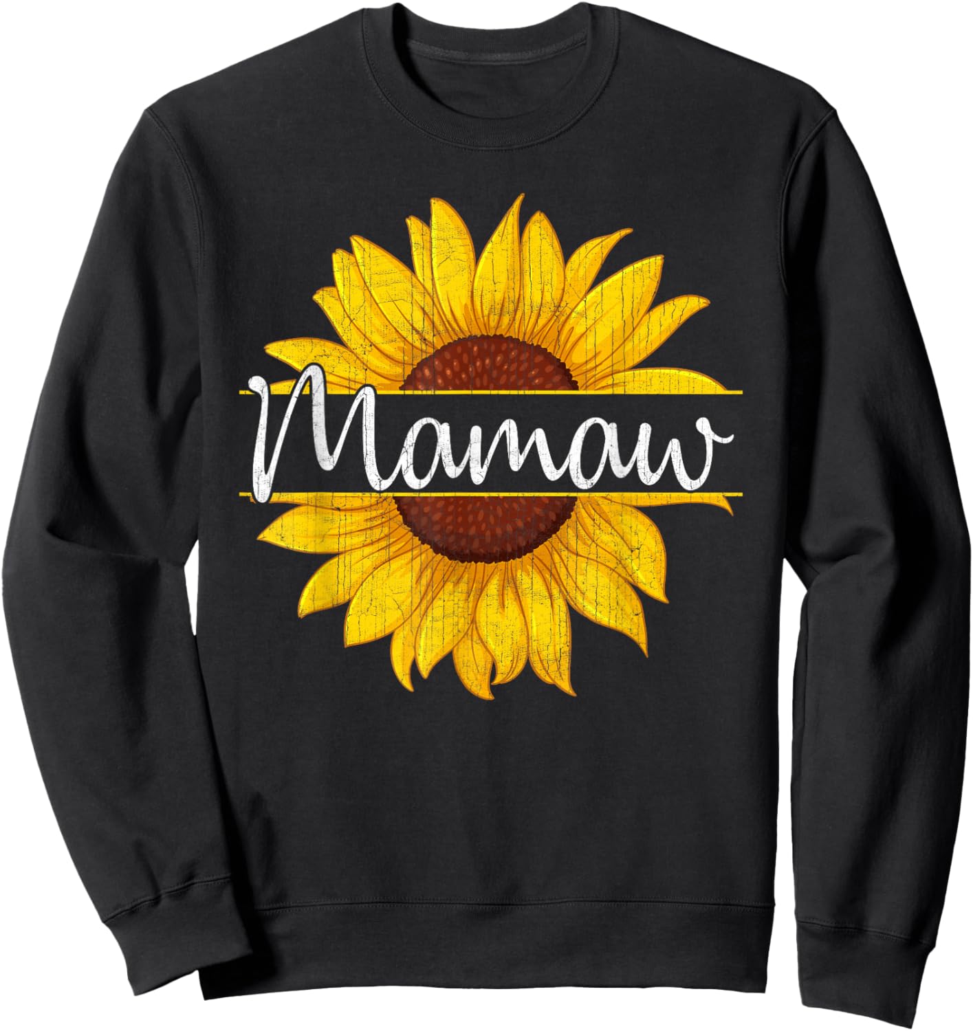 Summer Vintage Yellow Sunflower Graphic Sunflower Mamaw Sweatshirt - Sweatshirt | Black
