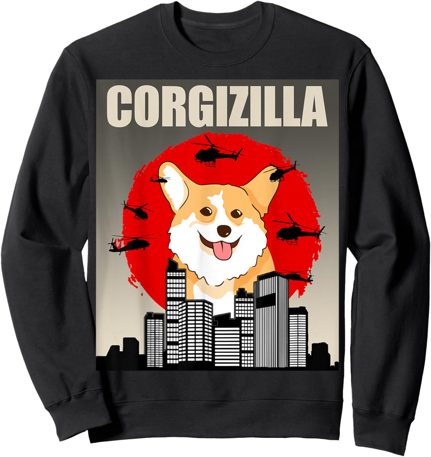 Funny Corgi Pet Dog - Corgizilla Sweatshirt - Sweatshirt | Black