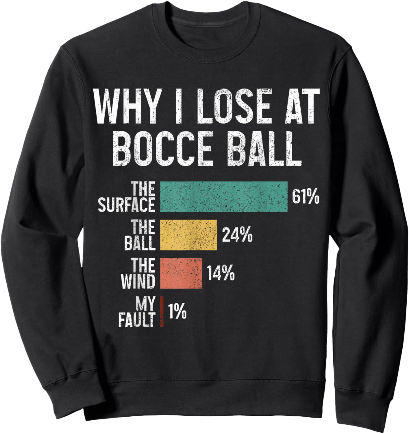 Bocce Ball Funny Why I Lose At Bocce Ball Vintage Sweatshirt - Sweatshirt | Black