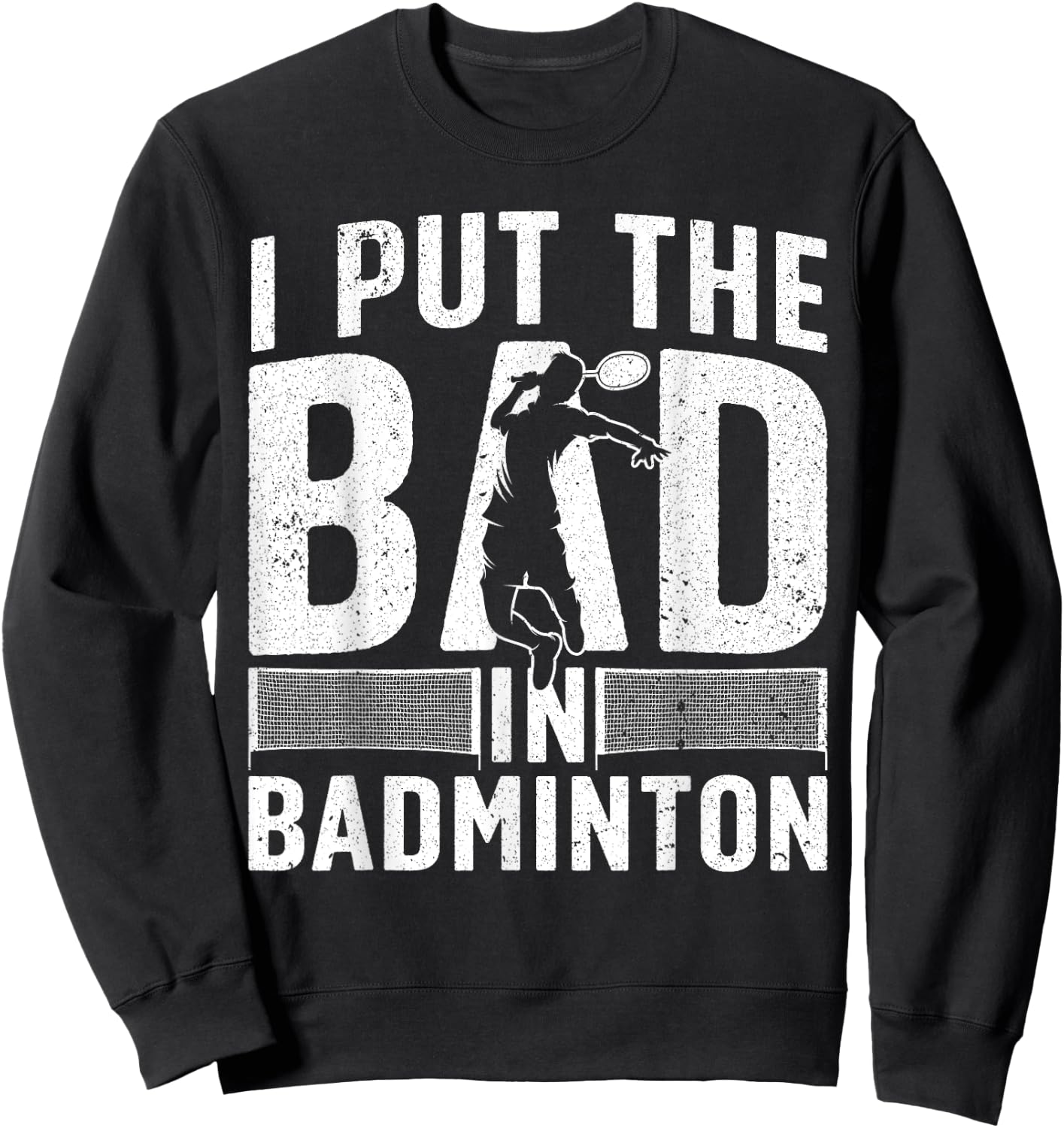 Funny Badminton Design Women Kids Badminton Player Sweatshirt - Sweatshirt | Black