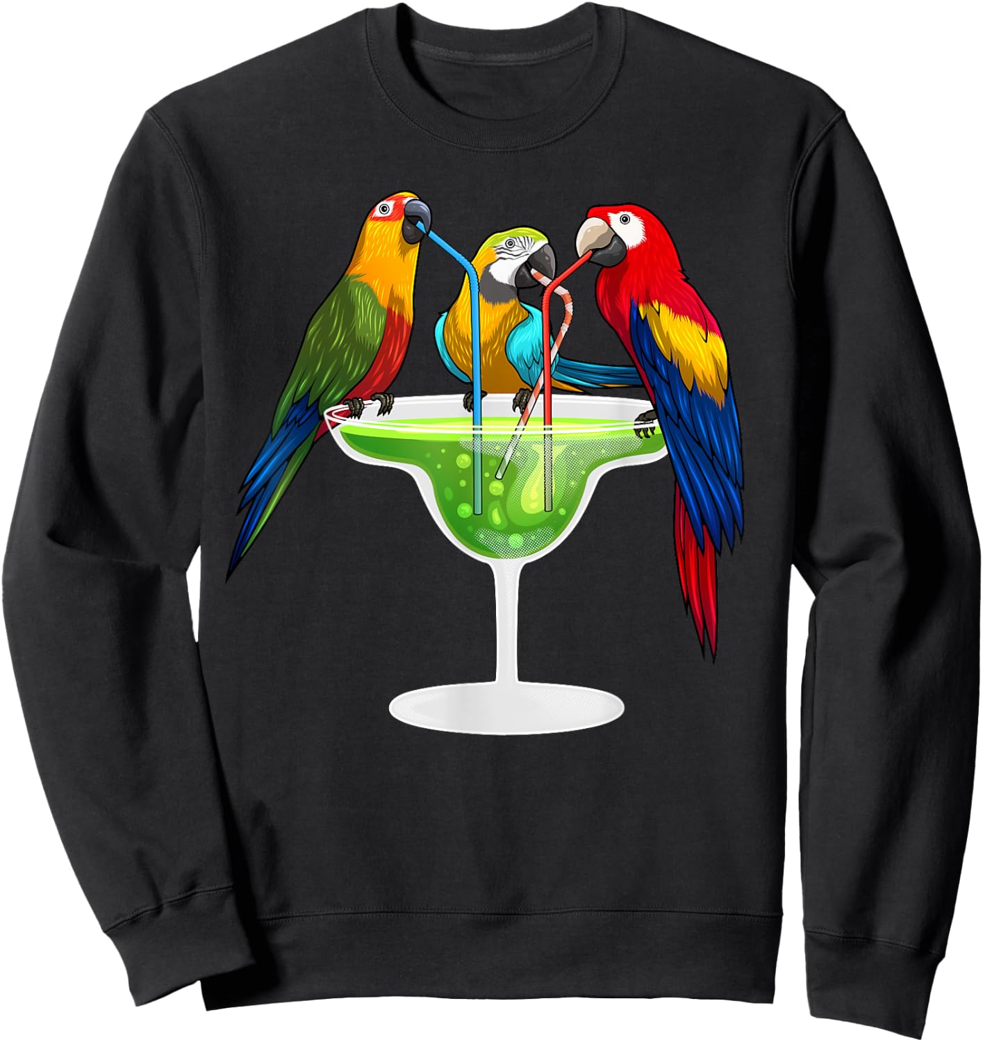 Cute Parrot Design Women Kids Pet Bird Parrot Lovers Sweatshirt - Sweatshirt | Black