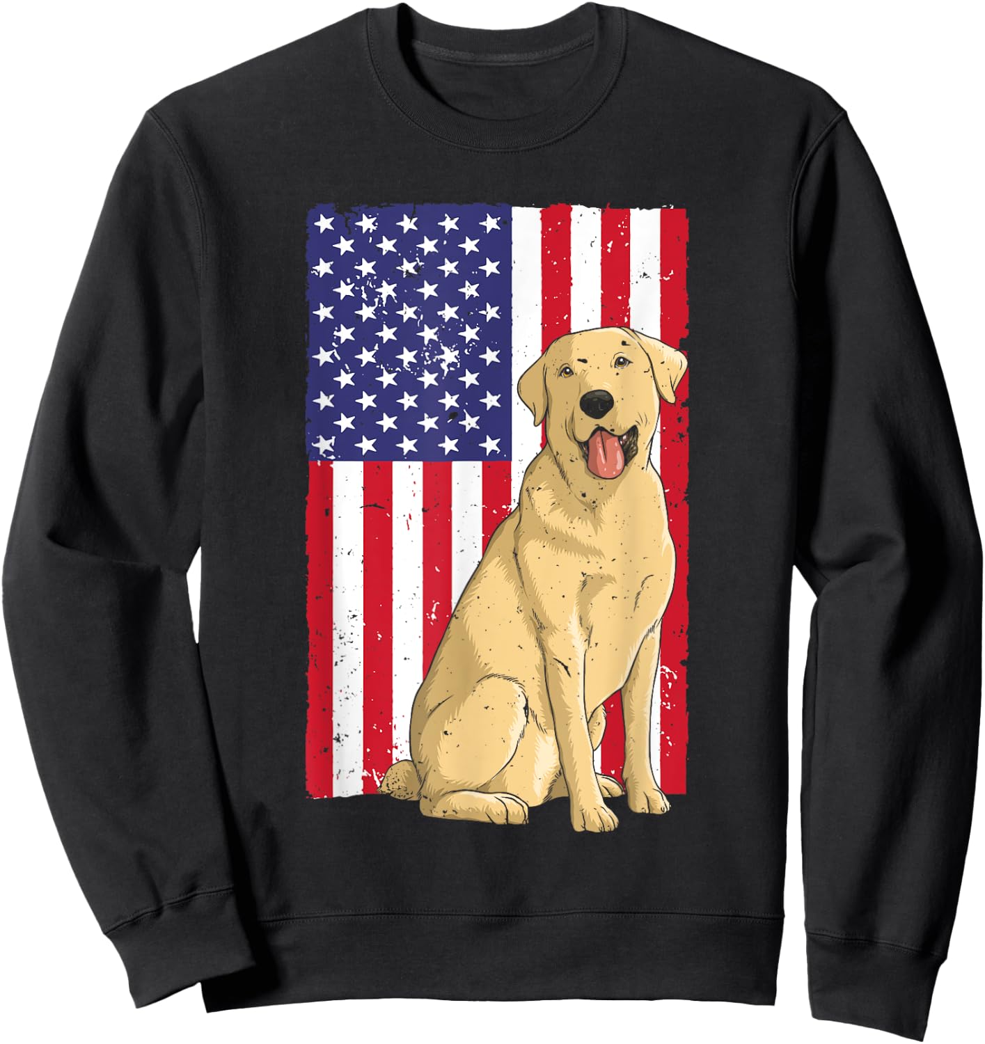 Cool Yellow Lab Art Women Yellow Labrador Retriever Sweatshirt - Sweatshirt | Black