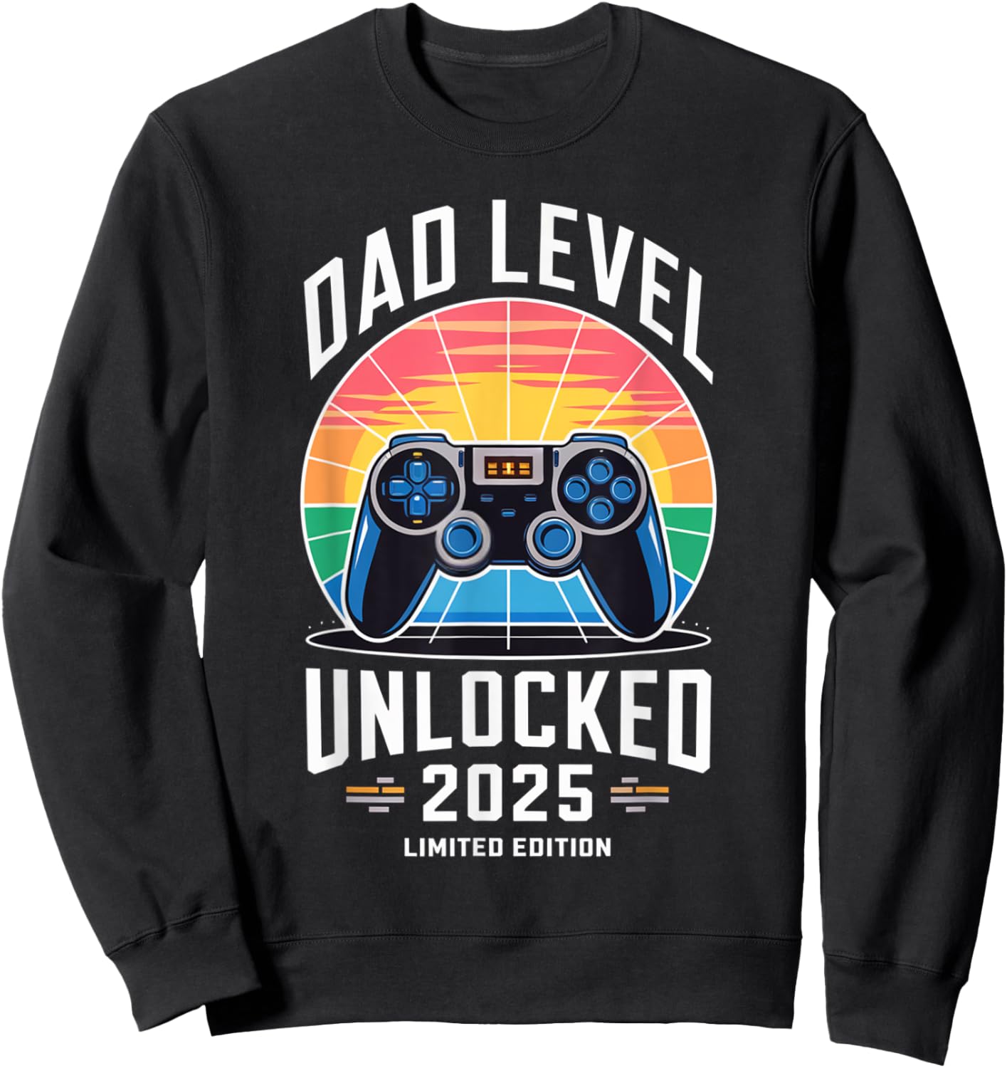 Dad Level Unlocked 2025 Limited Edition Gamer Dad Design Sweatshirt - Sweatshirt | Black