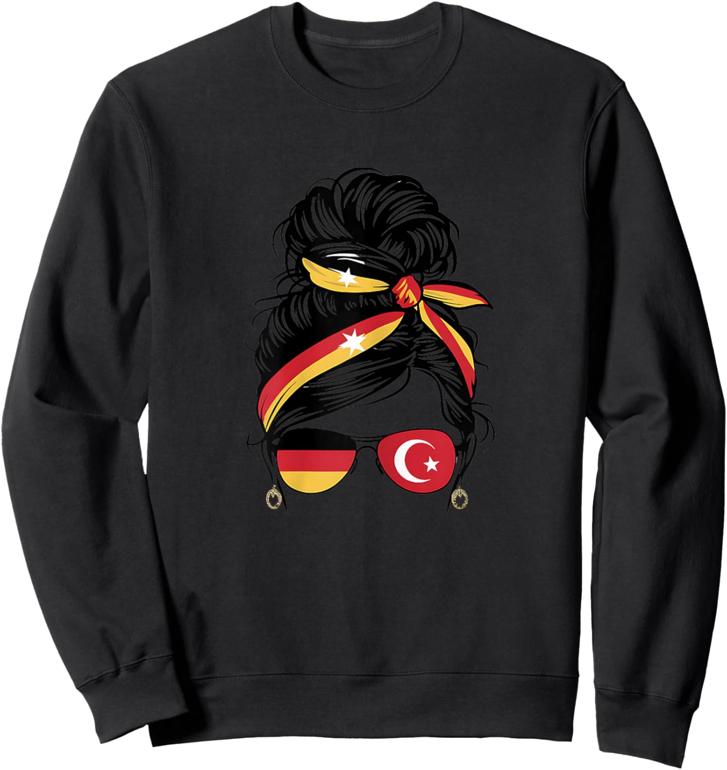 Türkiye Deutschland Flagge Türkisch Deutsch Mädchen Damen Sweatshirt - Sweatshirt | Black