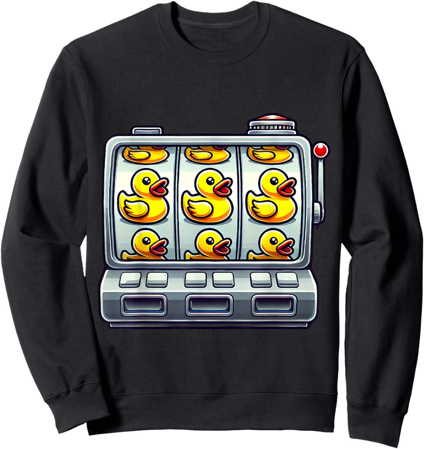 Rubber Duck Slot Machine Casino Slots Player Men Women Sweatshirt - Sweatshirt | Black