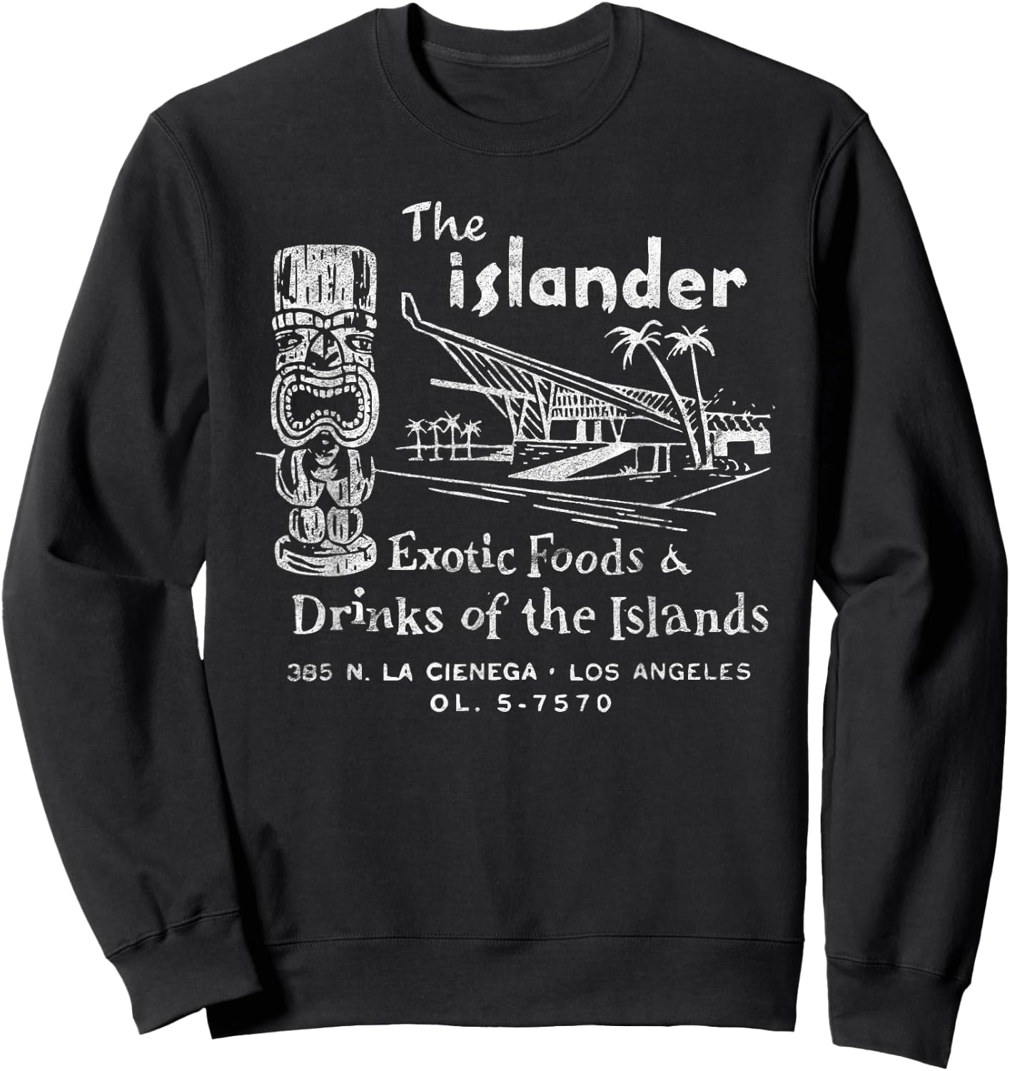 Tiki Bar/The Islander/Hawaiian Style/Vintage Americana Sweatshirt - Sweatshirt | Black