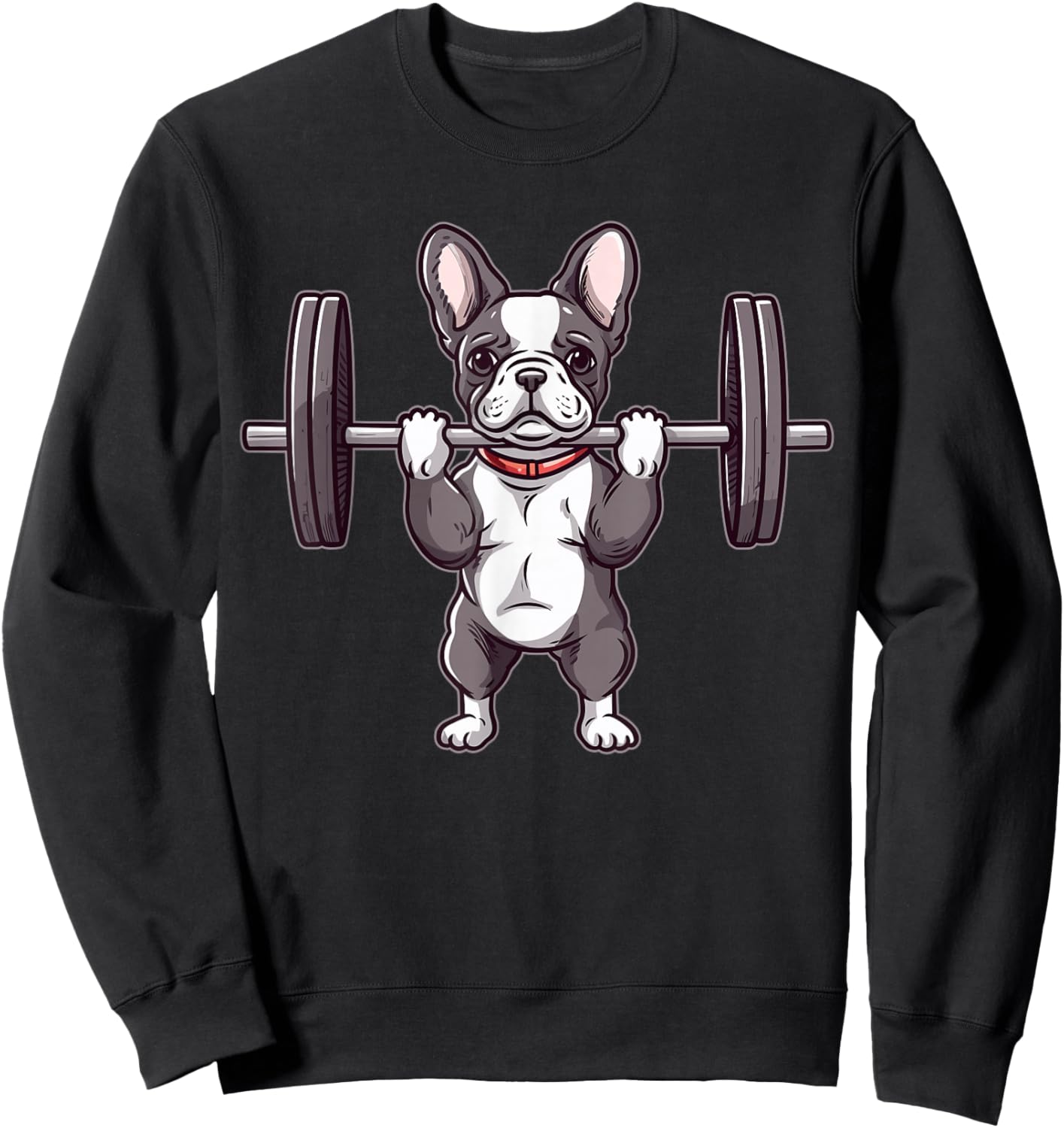 French Bulldog Weightlifting Funny Deadlift Men Fitness Gym Sweatshirt - Sweatshirt | Black