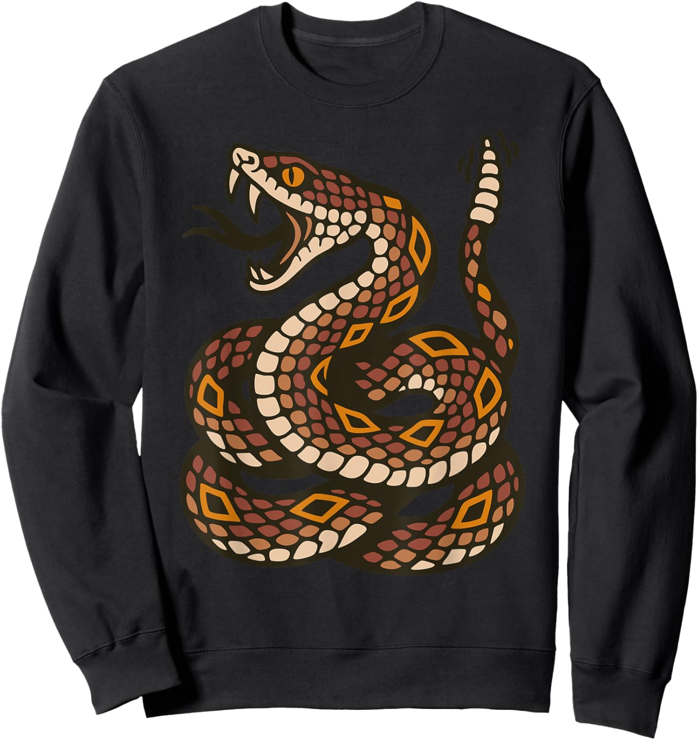 Venomous Rattlesnake Old School Tattoo Flash Rattle Snake Sweatshirt - Sweatshirt | Black