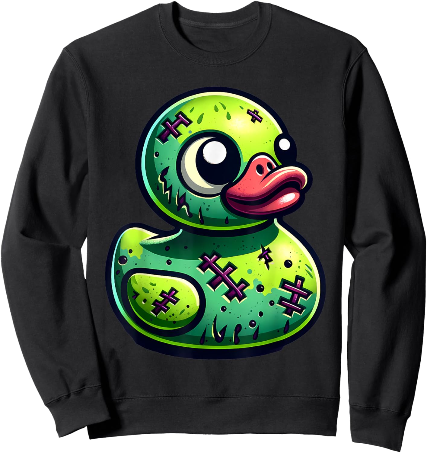 Rubber Duck Zombie Halloween Ducky Women Girls Sweatshirt - Sweatshirt | Black