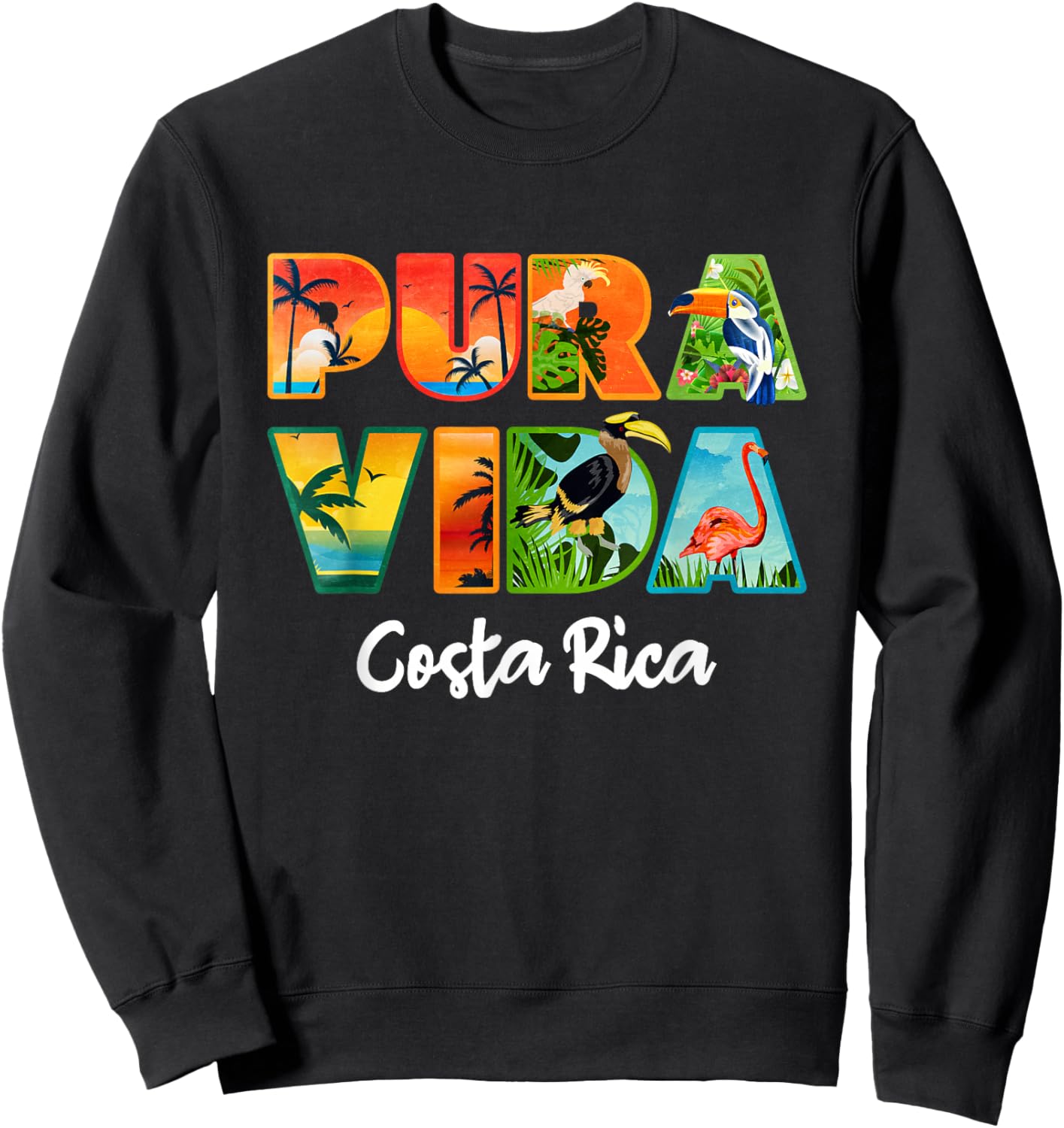 Pura Vida Costa Rica Souvenir - Cool Central America Travel Sweatshirt - Sweatshirt | Black