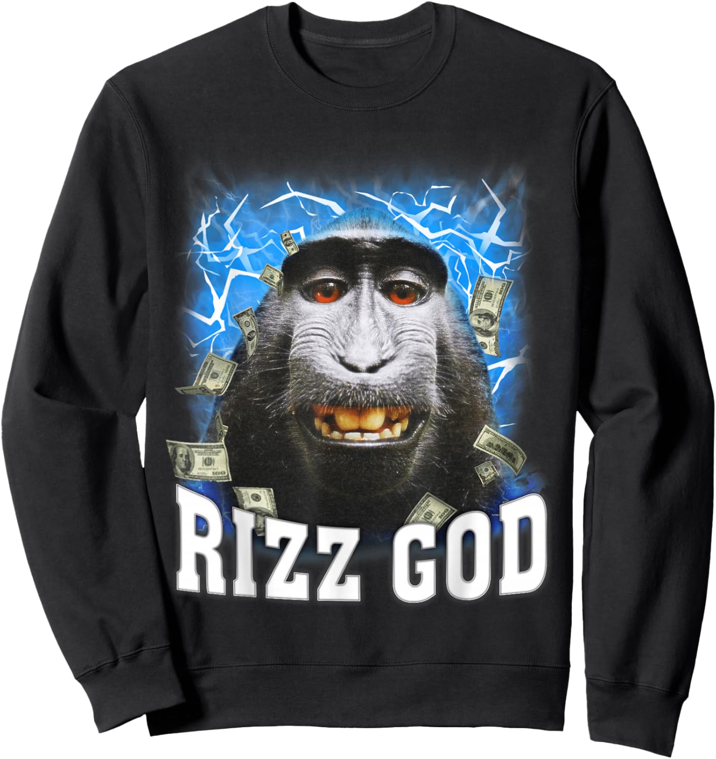Rizz God - Funny Rizz Rizzler Trending Meme Funny Rizz Sweatshirt - Sweatshirt | Black