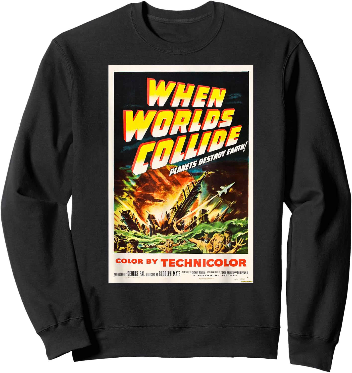 When Worlds Collide - Vintage Movie Poster Sweatshirt - Sweatshirt | Black