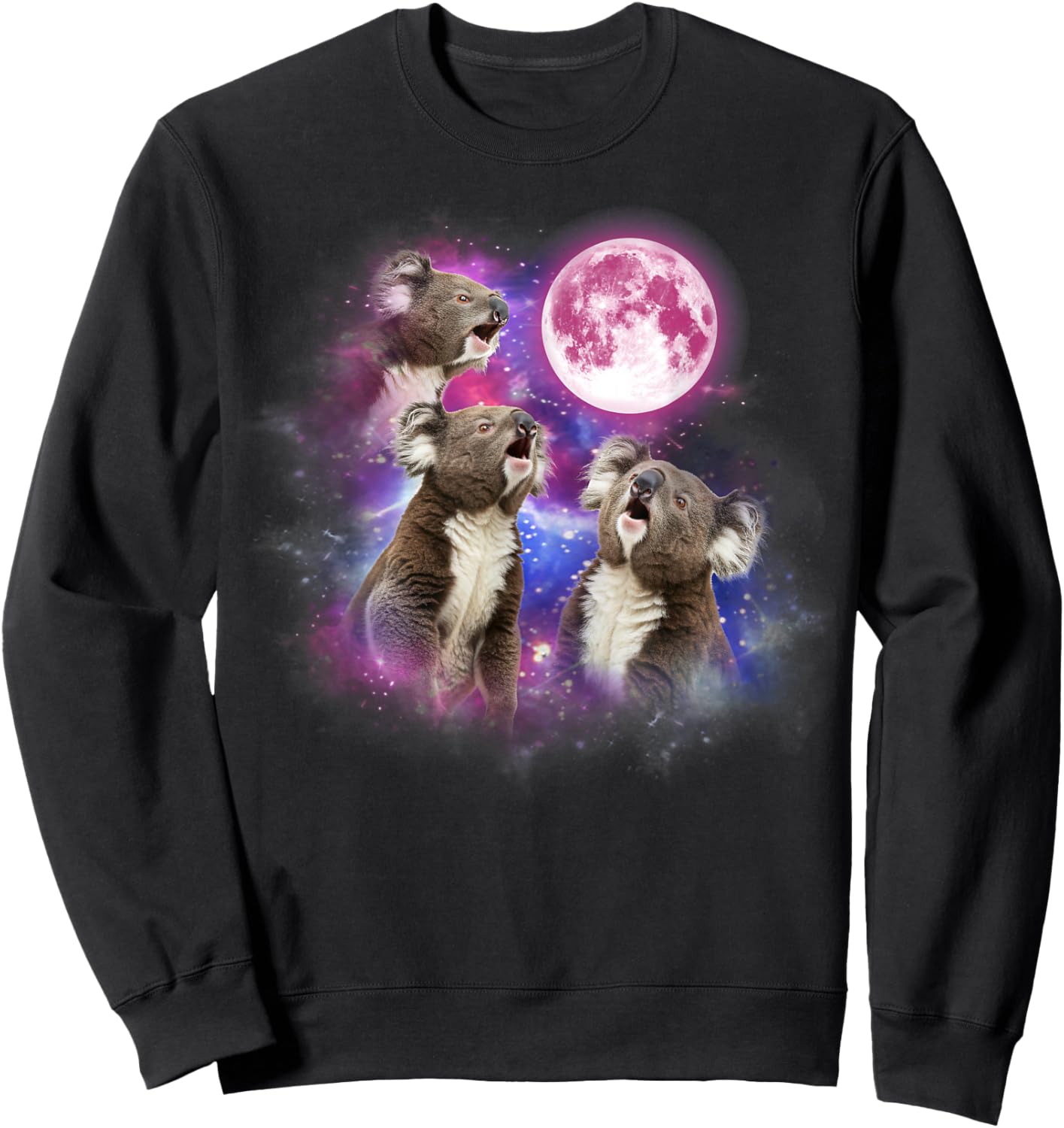 Koala Howling At The Moon Wildlife colorful koala Sweatshirt - Sweatshirt | Black