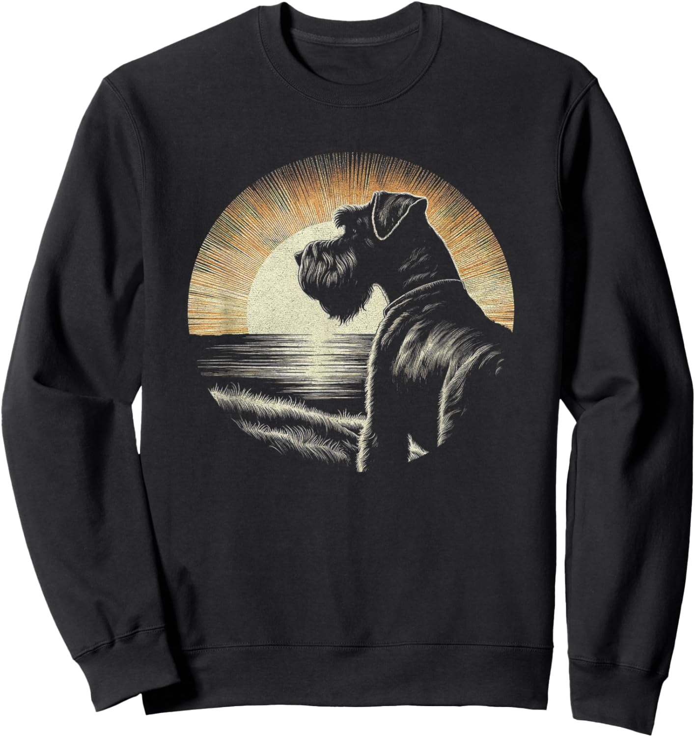 Vintage Giant Schnauzer Dog Art Design Sweatshirt - Sweatshirt | Black