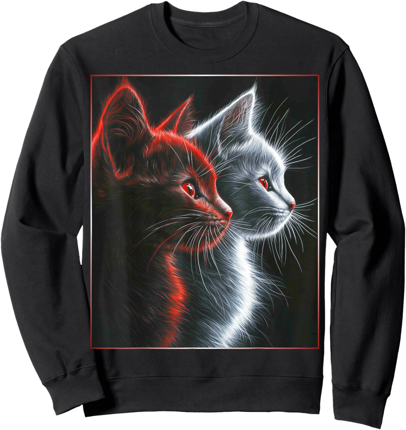 Cute Magical Cat Kitten Fantasy Art Design Sweatshirt - Sweatshirt | Black
