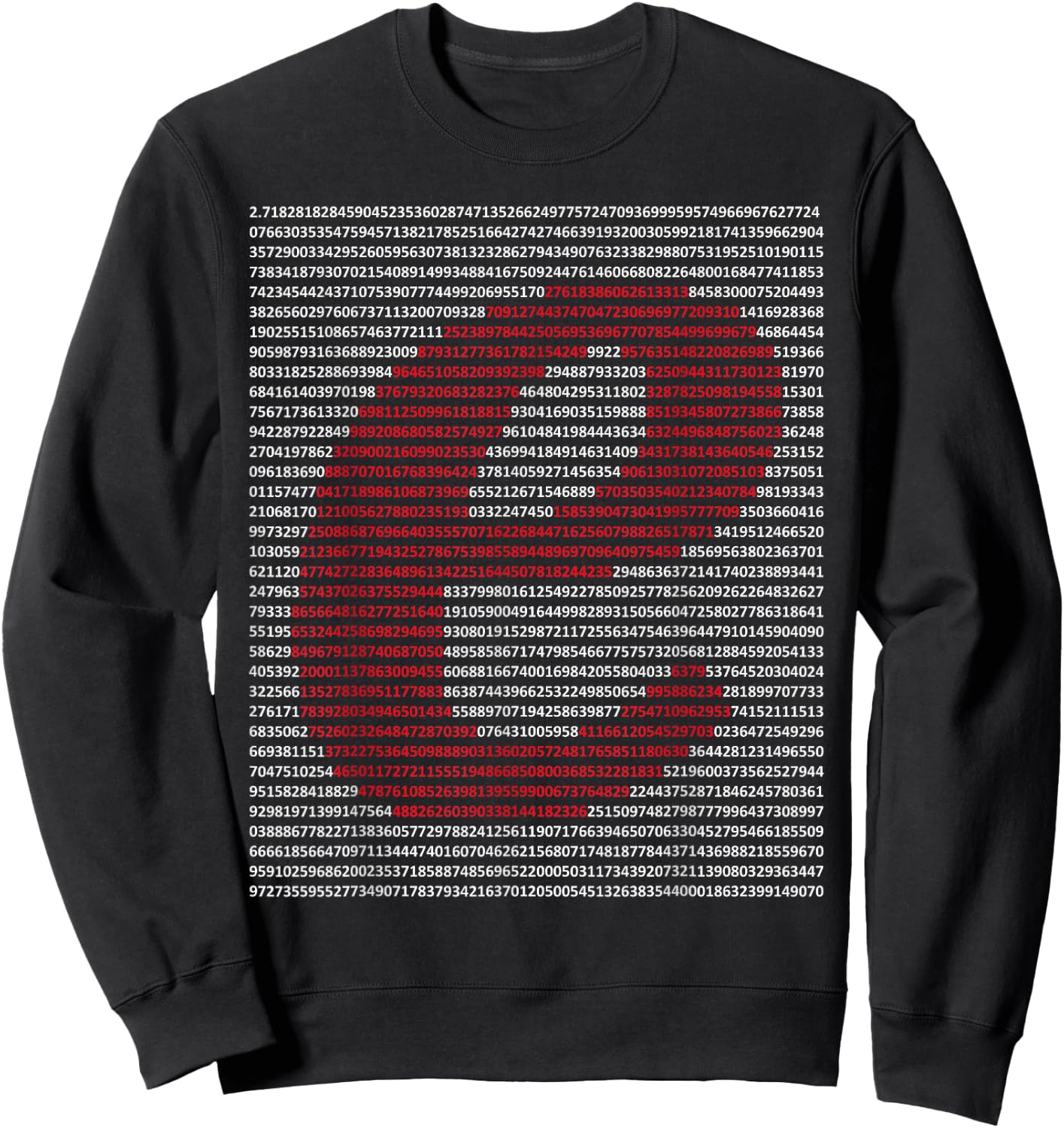 Nerdy e Euler's Number Digits Algebra Math Teacher Geek Sweatshirt - Sweatshirt | Black