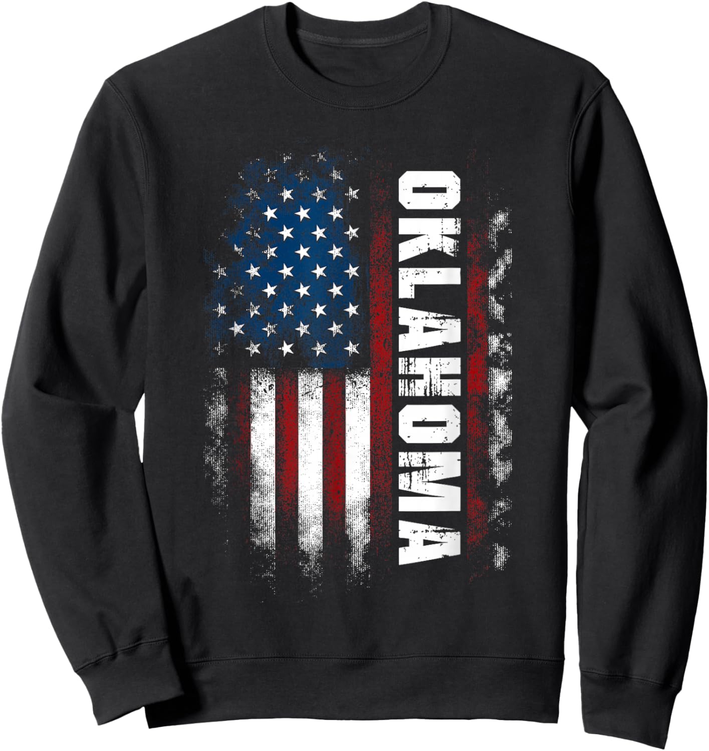 Oklahoma USA American Flag Patriotic Sweatshirt - Sweatshirt | Black