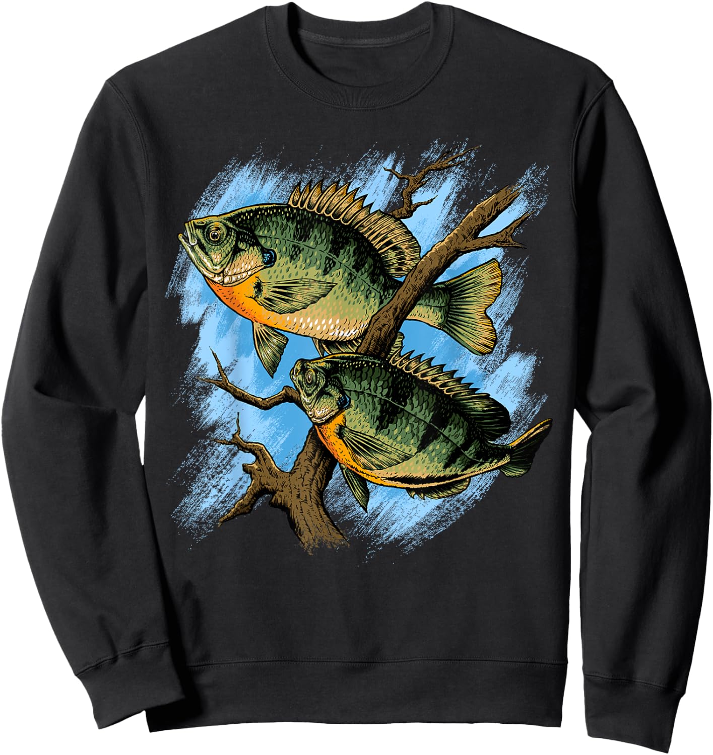 Bluegill Illustration Fishing Sweatshirt - Sweatshirt | Black