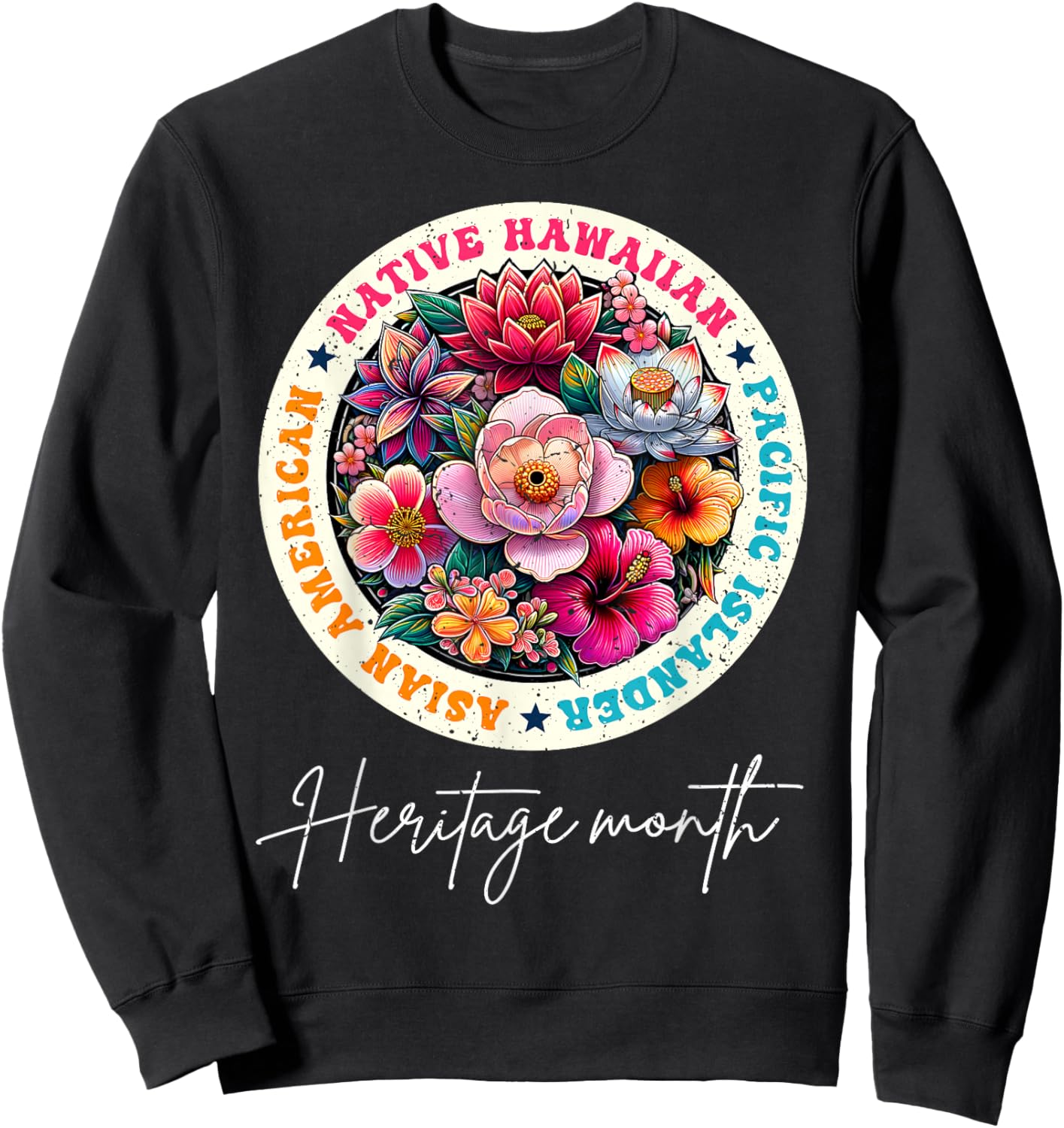 AAPI Asian American Pacific Islander Month Heritage Vintage Sweatshirt - Sweatshirt | Black