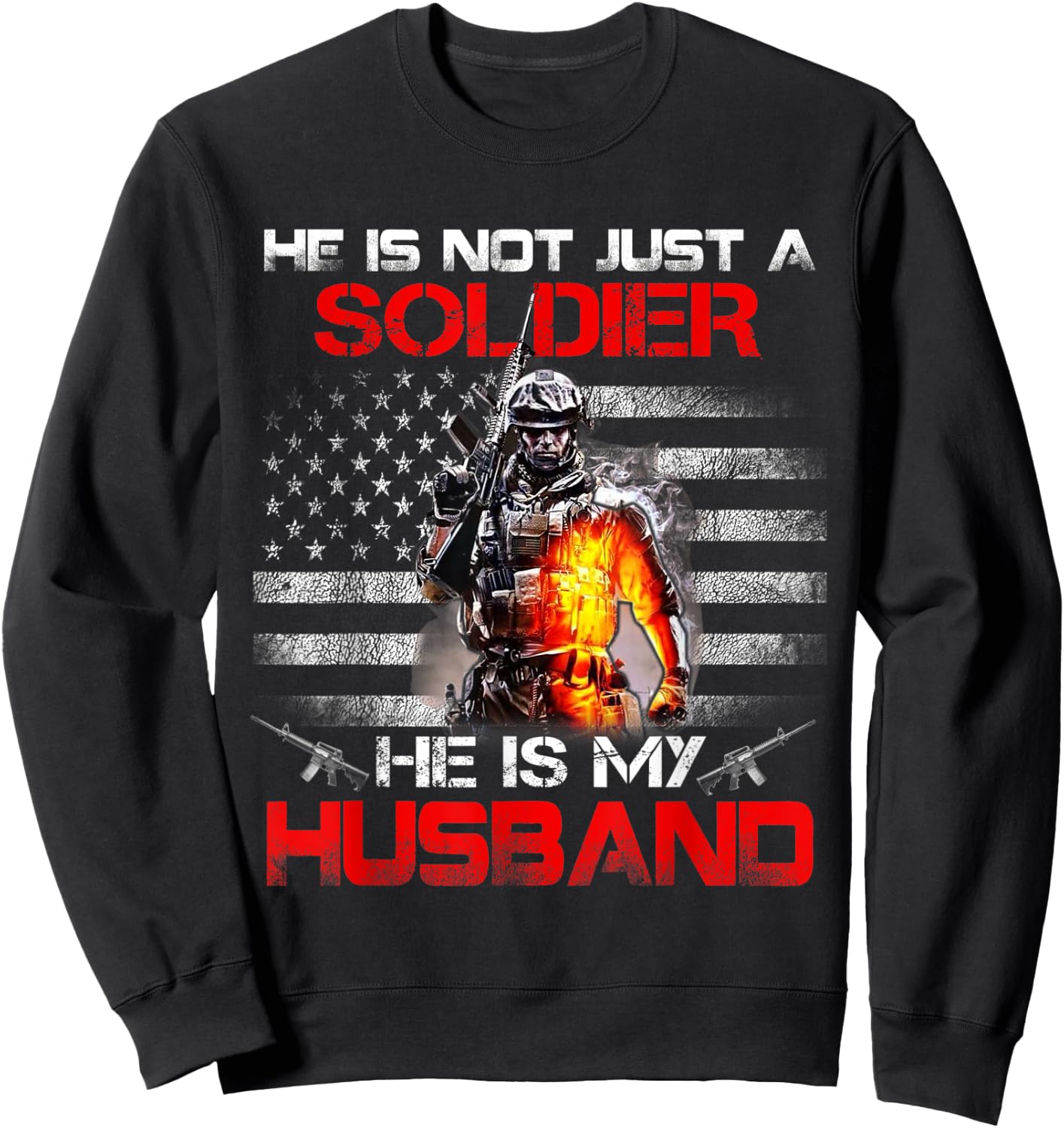 My Husband Is A Soldier Proud Army Wife Sweatshirt - Sweatshirt | Black
