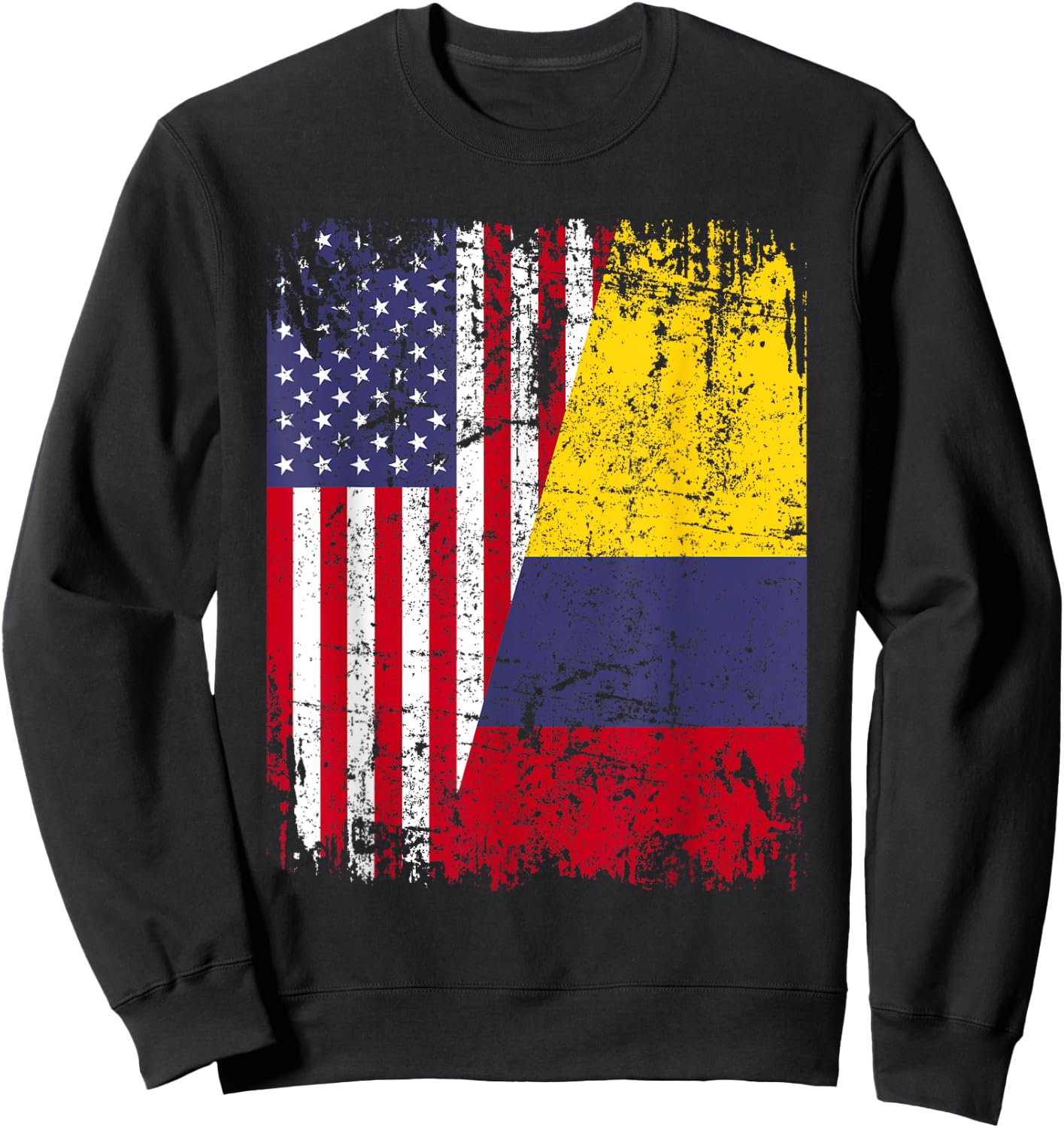 COLOMBIAN ROOTS | Half American Flag | COLOMBIA Women Kids Men Sweatshirt - Sweatshirt | Black