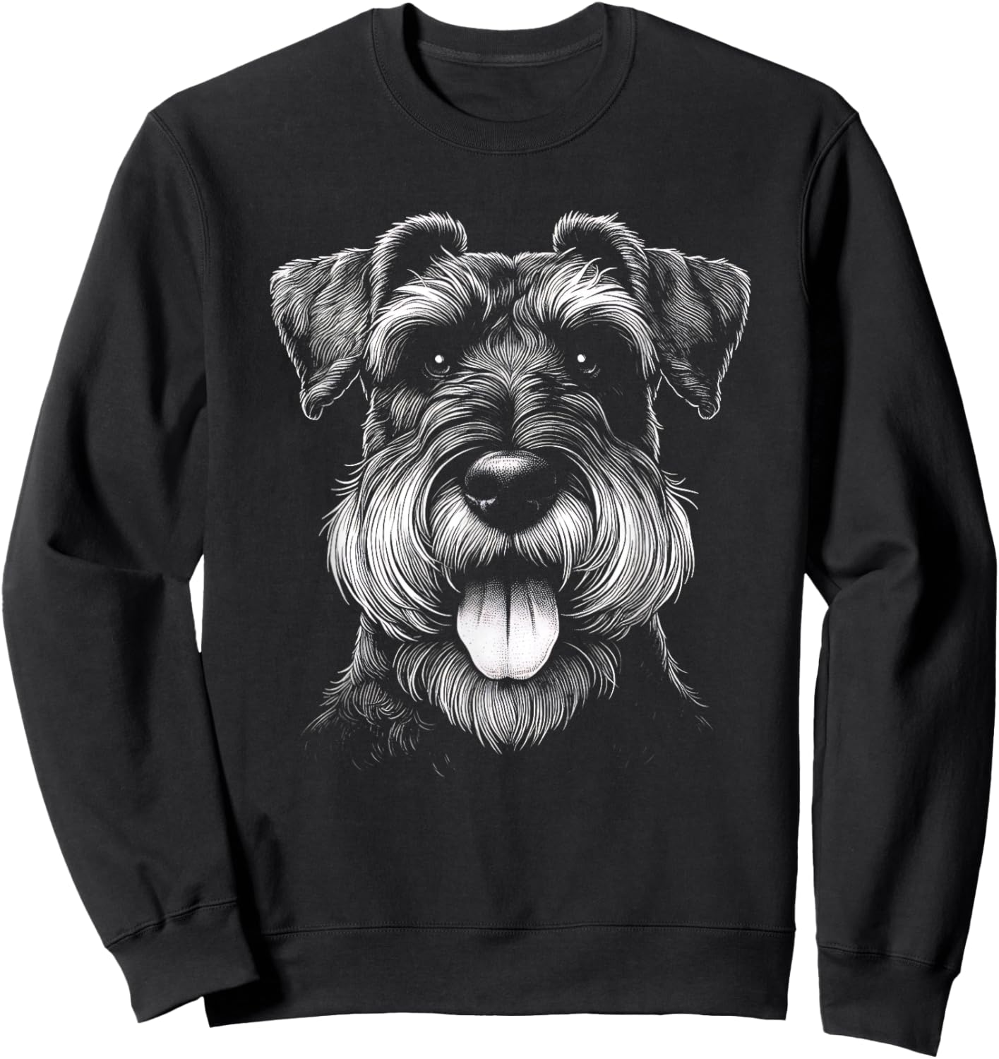 Schnauzer Dog Face Art Design And Men Sweatshirt - Sweatshirt | Black