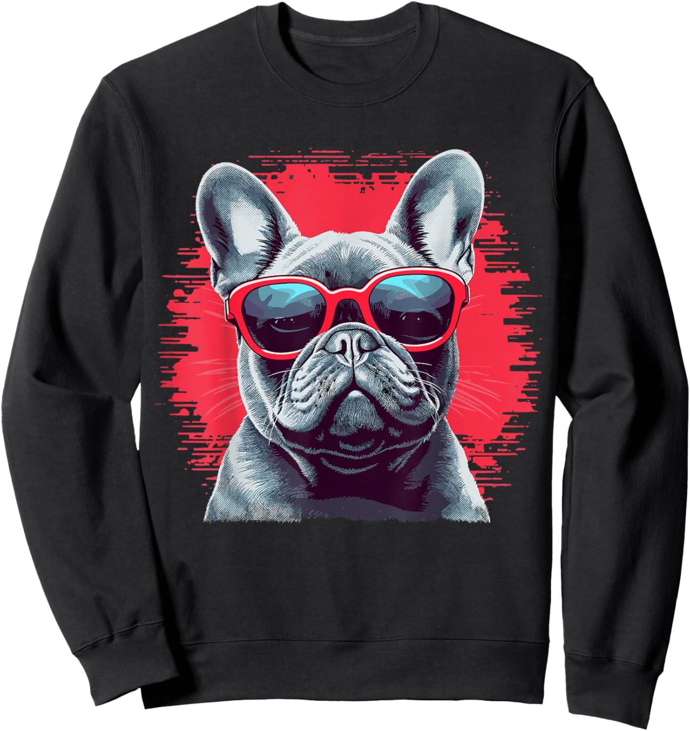 French Bulldog With Sunglasses Sweatshirt - Sweatshirt | Black