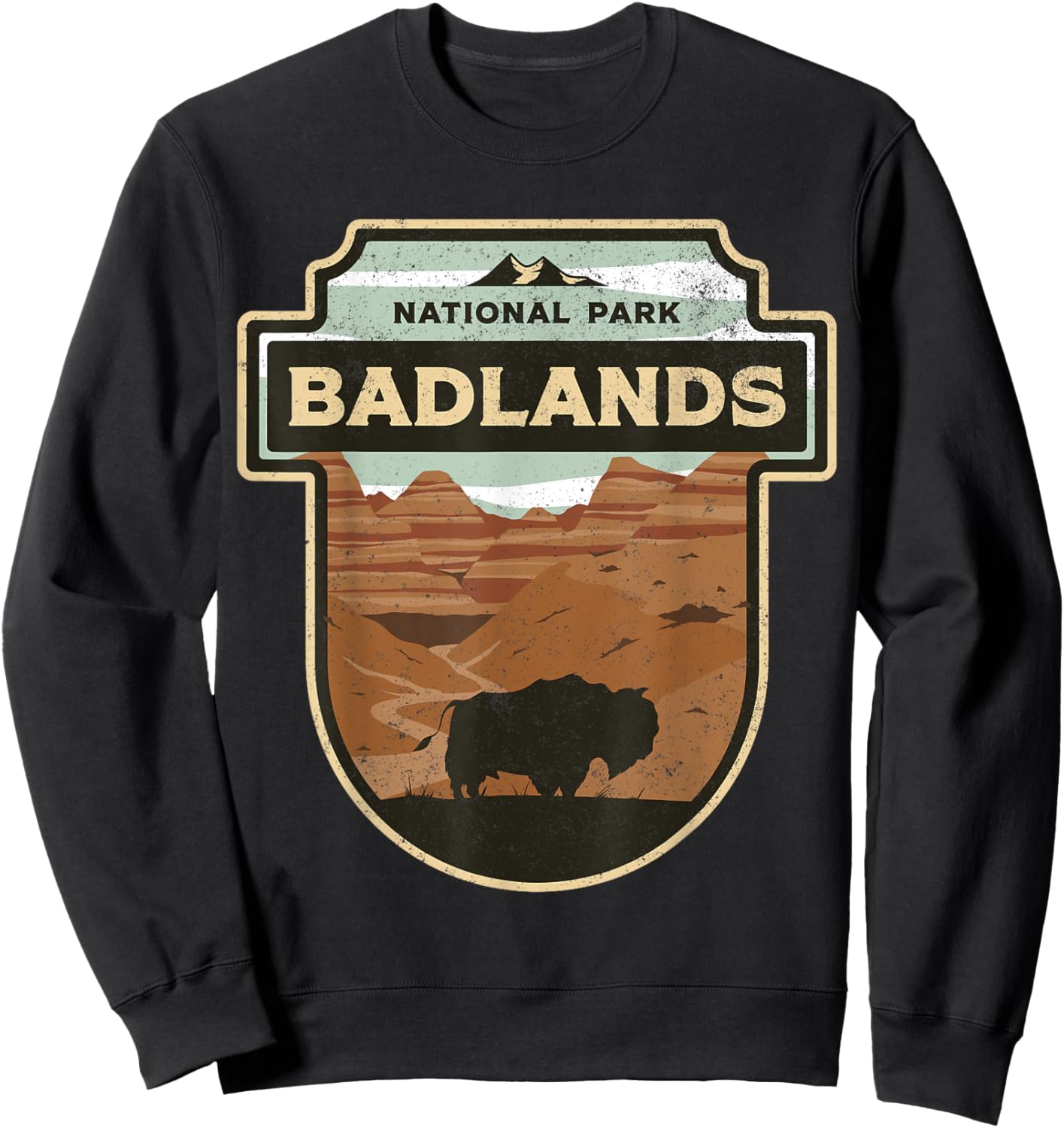 National Park Badlands South Dakota The Mount Rushmore State Sweatshirt - Sweatshirt | Black