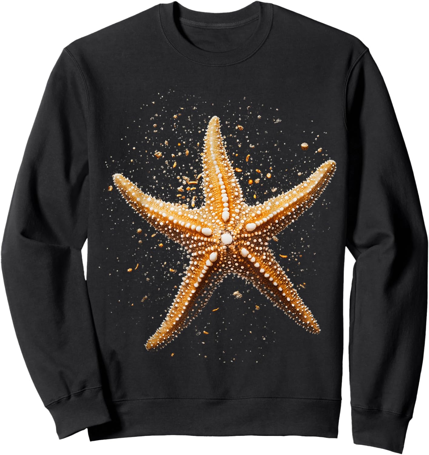 Starfish Animal Motif Artwork Starfish Sweatshirt - Sweatshirt | Black