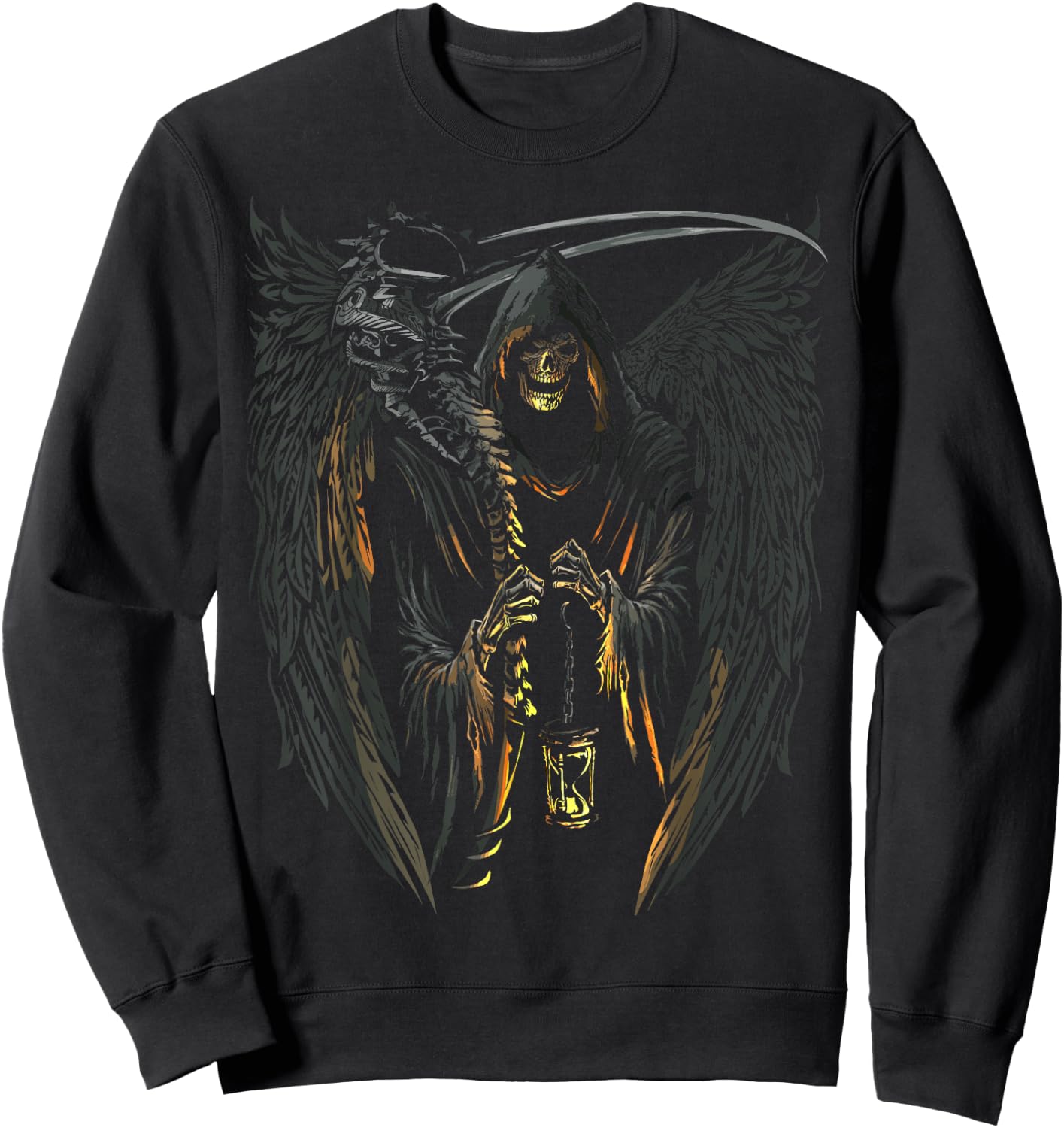 Angel of Death Grim Reaper Scary Halloween Occult Dark Art Sweatshirt - Sweatshirt | Black