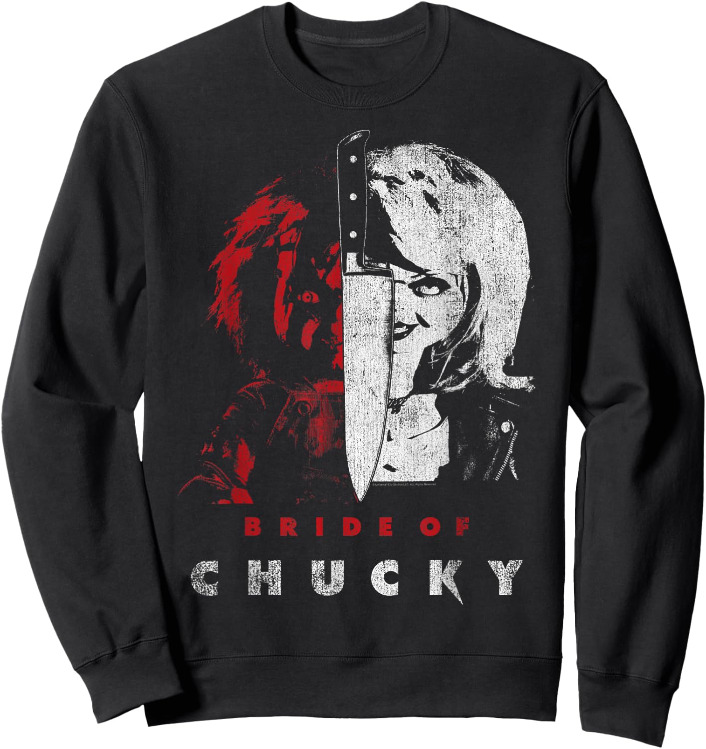 Child's Play Bride of Chucky Split Portrait Sweatshirt - Sweatshirt | Black