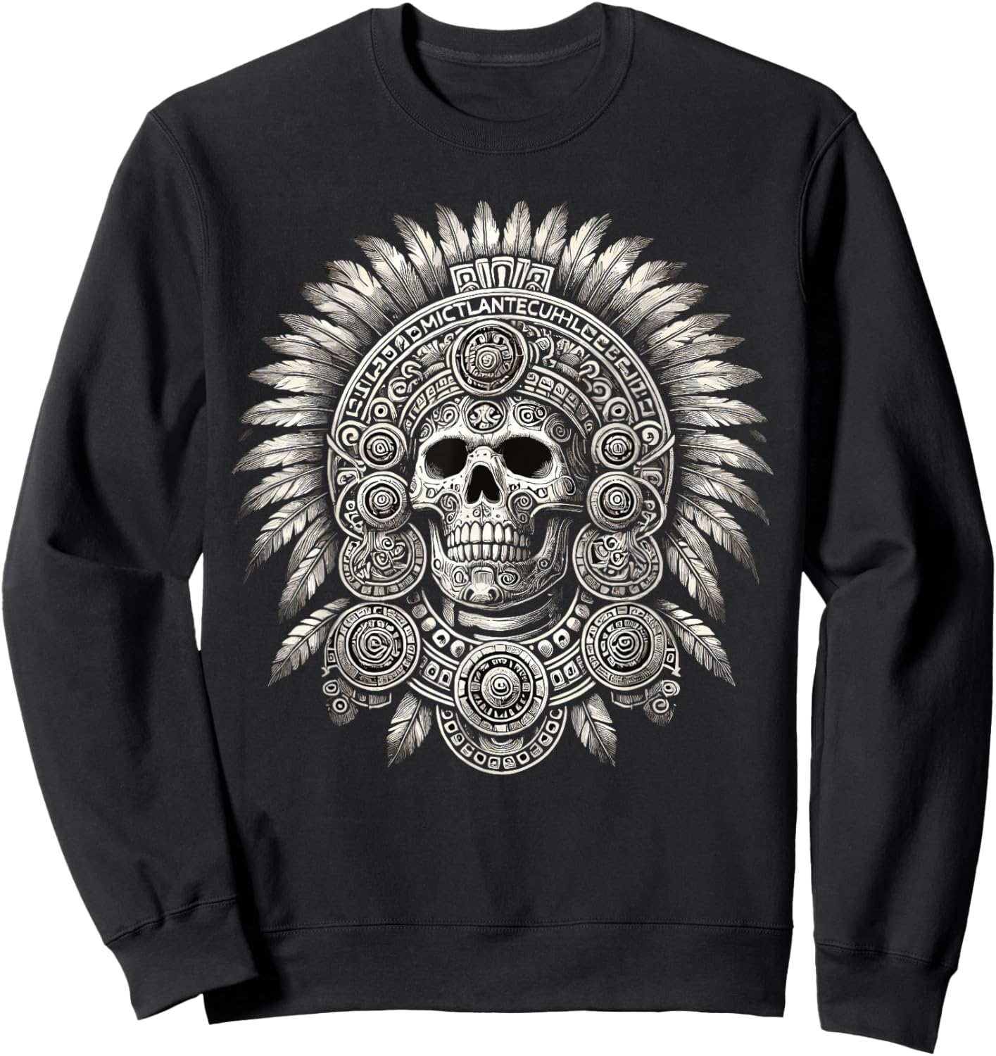 Aztec Mictlantecuhtli Mexican Pride Boxing Sweatshirt - Sweatshirt | Black