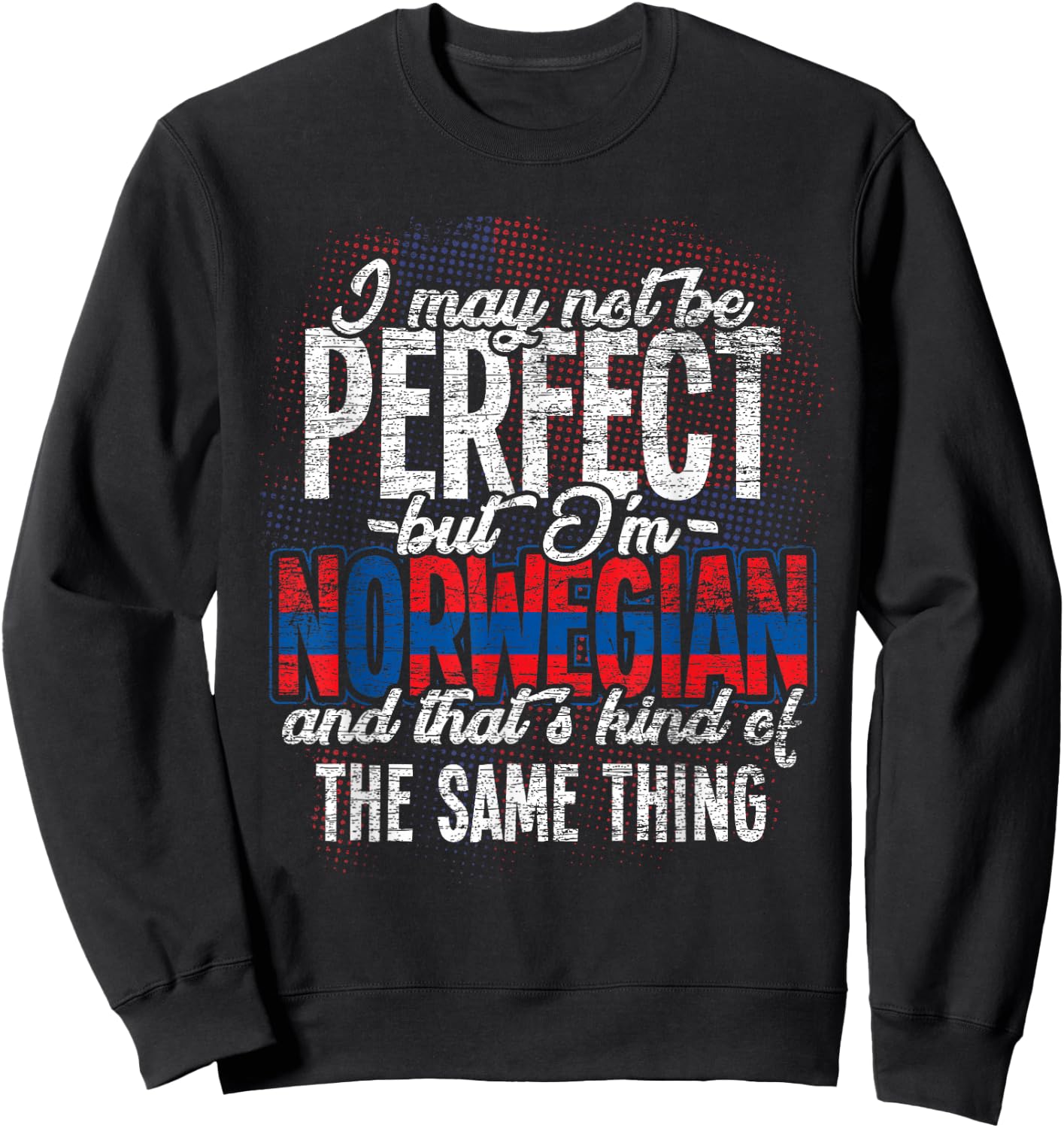 Vintage Norwegian Flag Scandinavia Gifts Norway Sweatshirt - Sweatshirt | Black