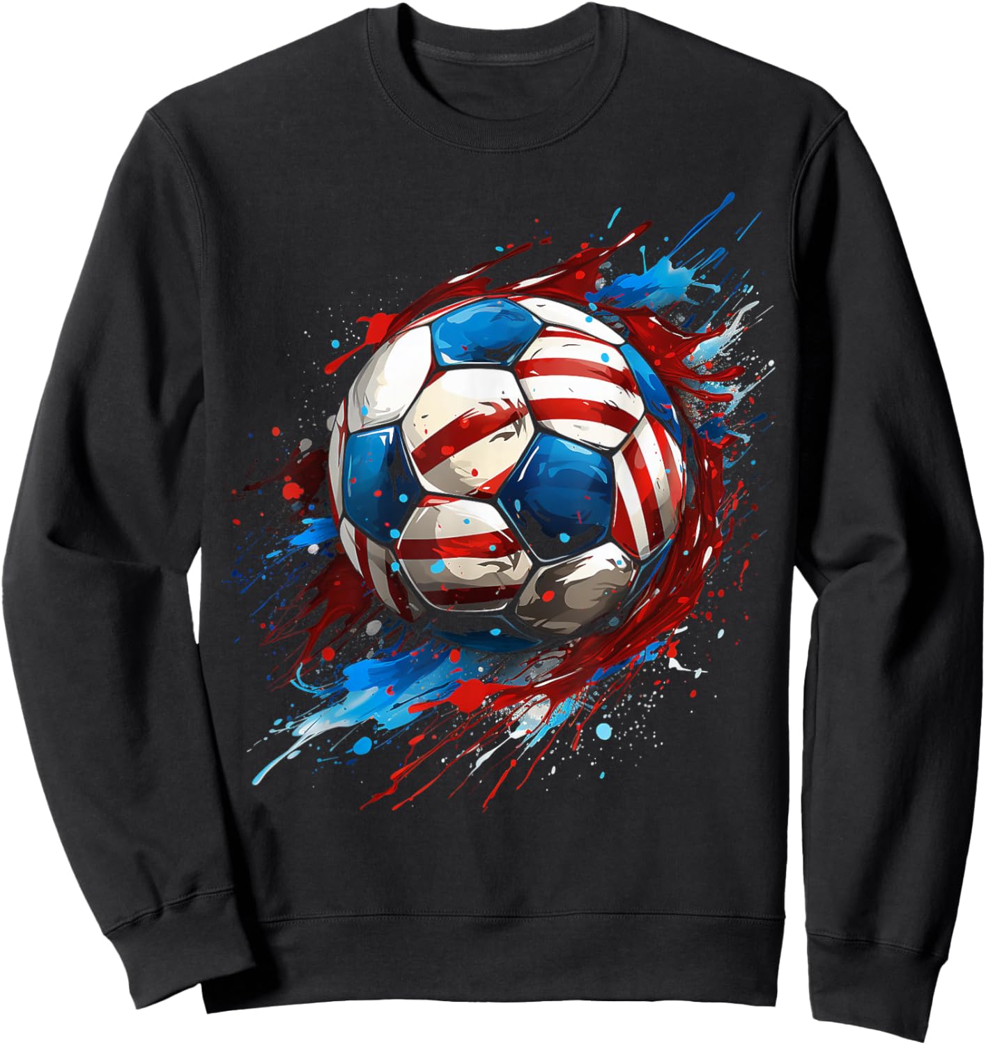 Soccer Football USA Flag Soccer Gift Sweatshirt - Sweatshirt | Black