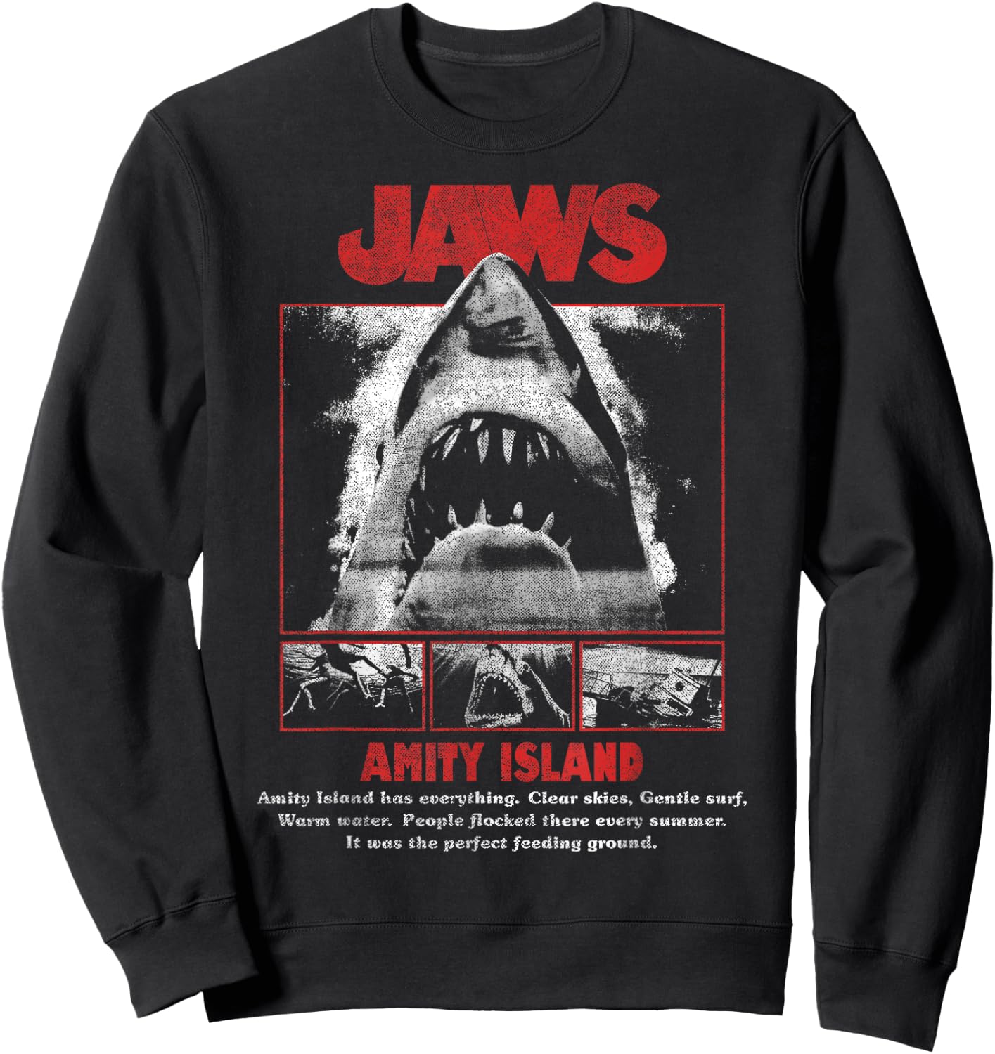 Jaws Movie Pop Poster Sweatshirt - Sweatshirt | Black